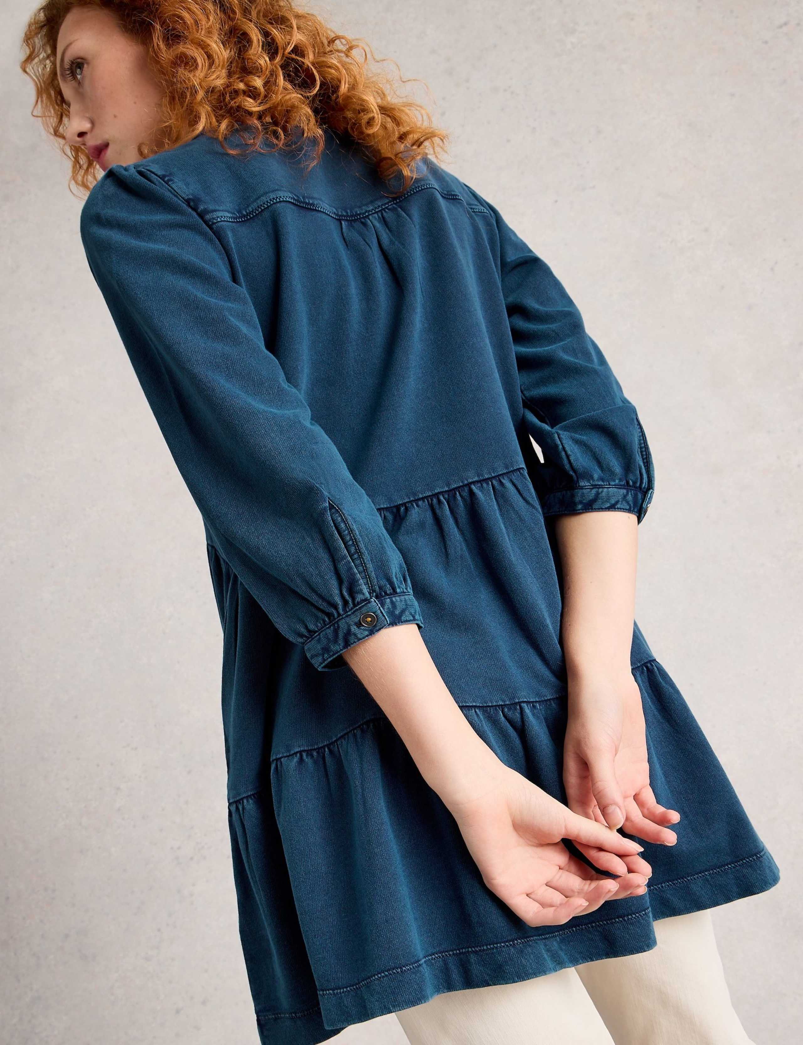 Denim V-Neck Tiered Tunic 4 of 6