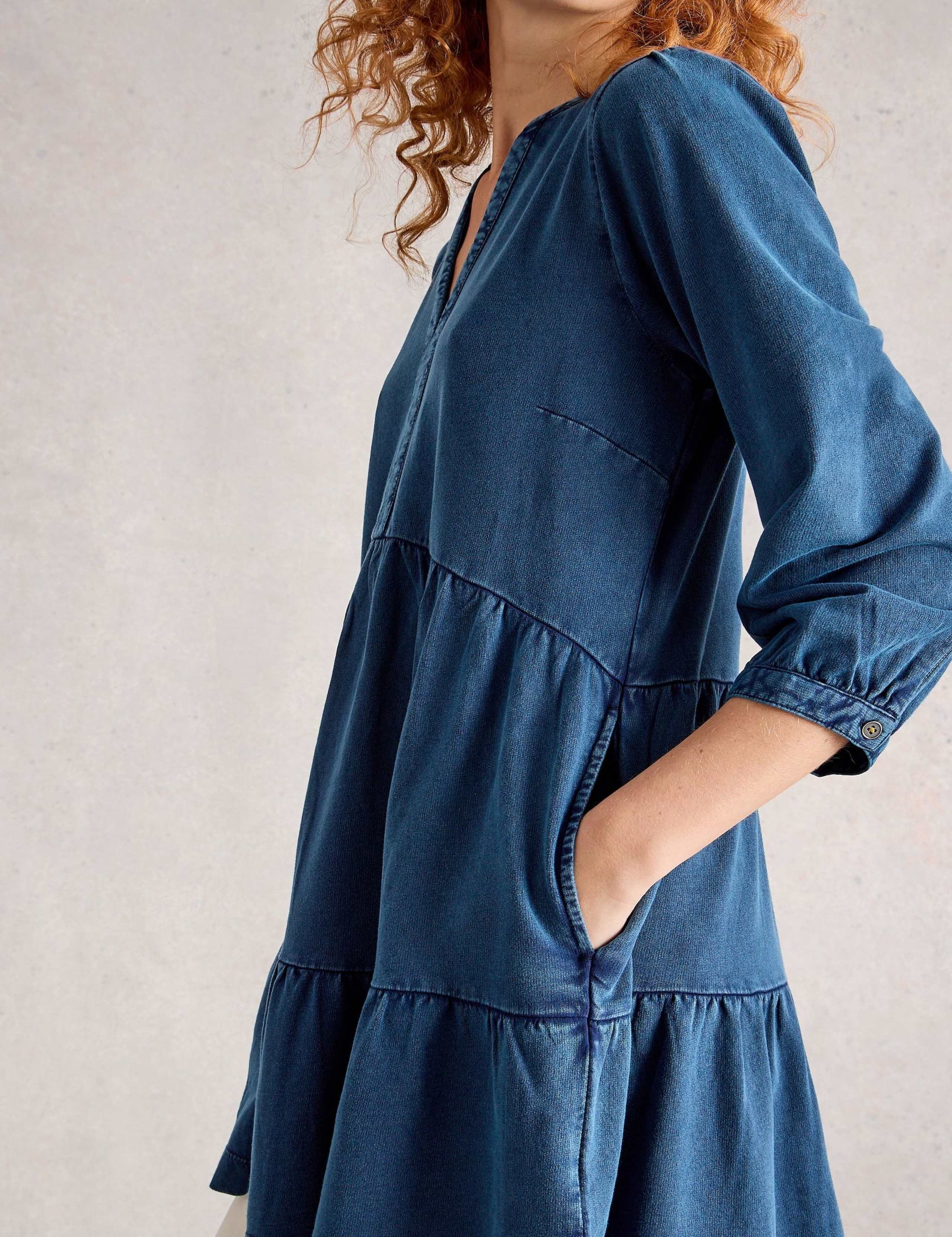Denim V-Neck Tiered Tunic 6 of 6