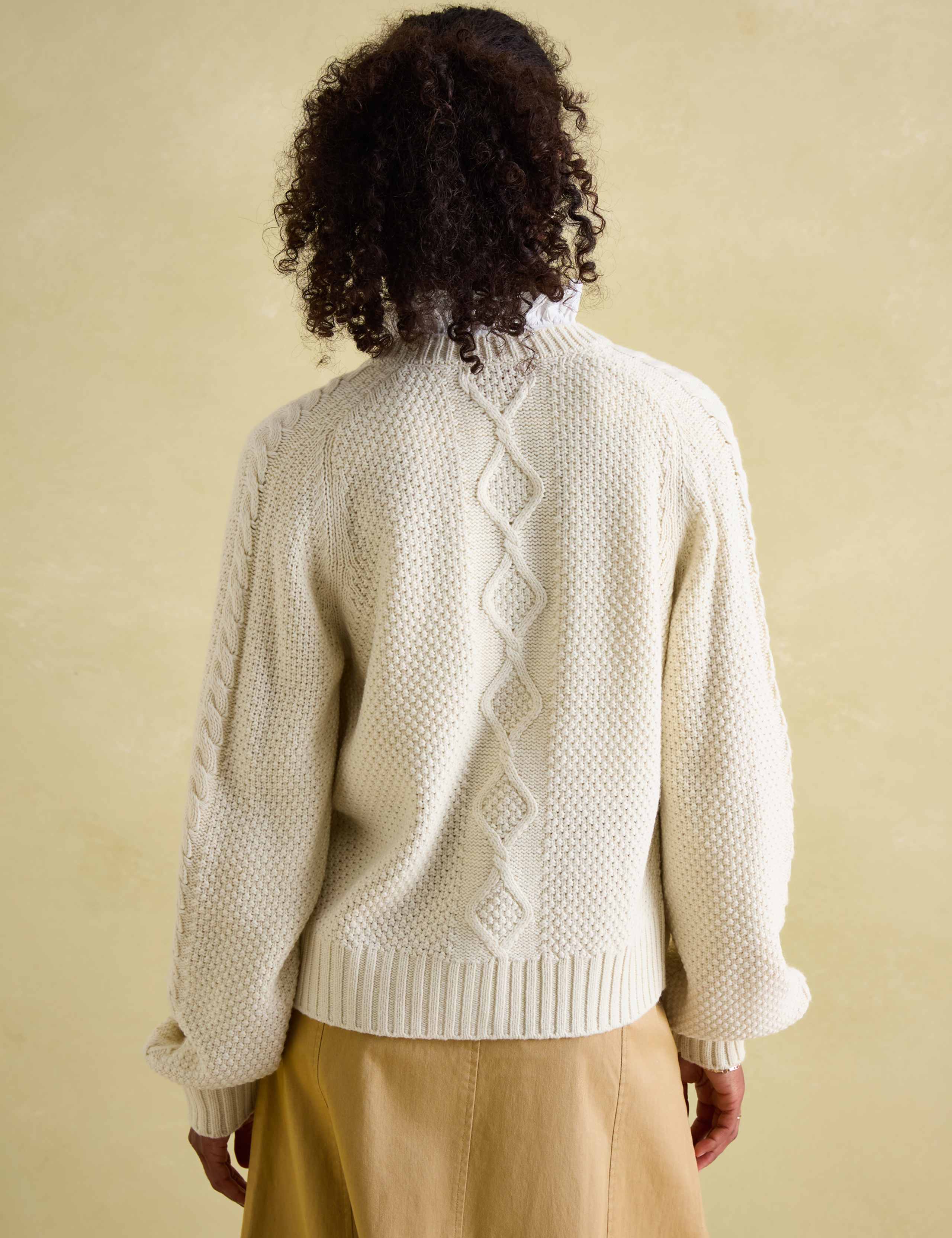 Cable Knit Cardigan with Wool 3 of 7