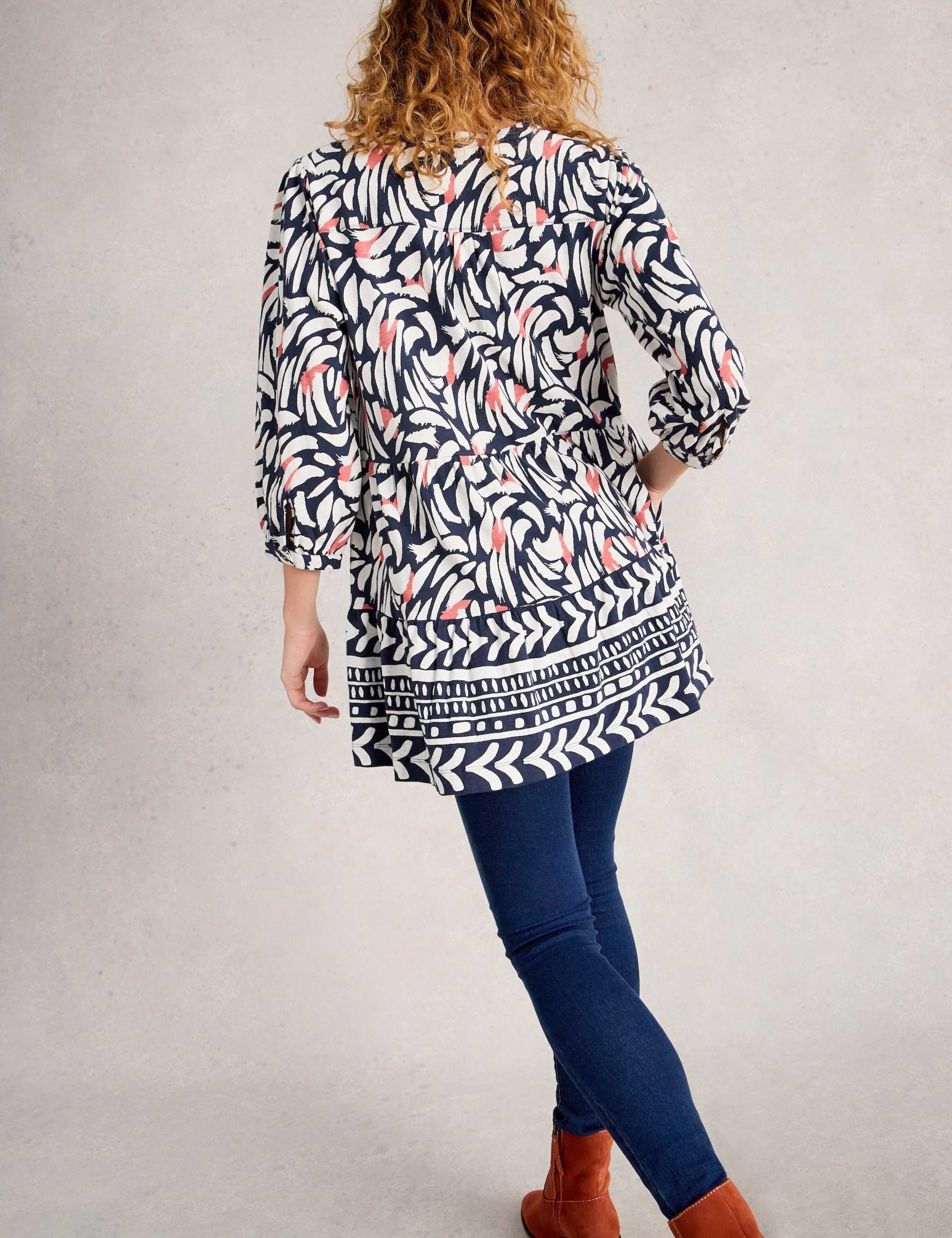 Pure Cotton Floral V-Neck Tunic 4 of 6