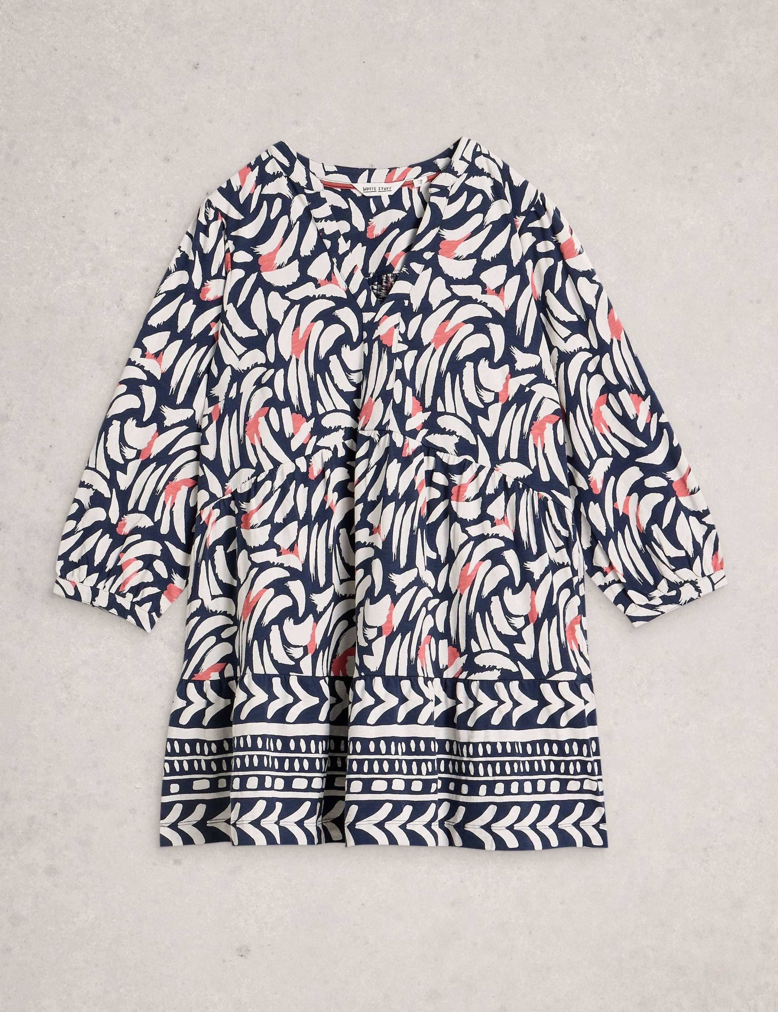 Pure Cotton Floral V-Neck Tunic 2 of 6
