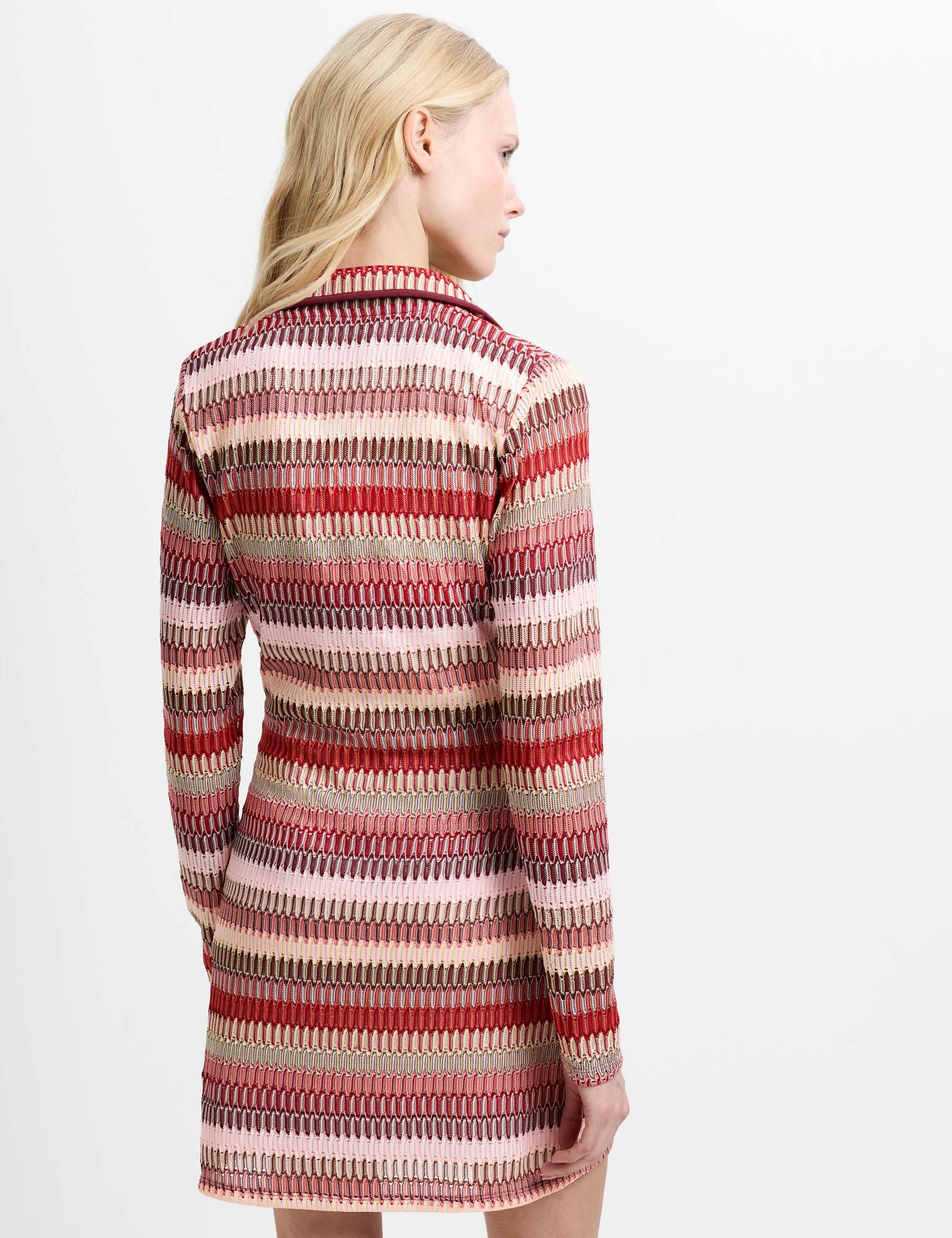 Knitted Striped Mini Shift Dress 4 of 5