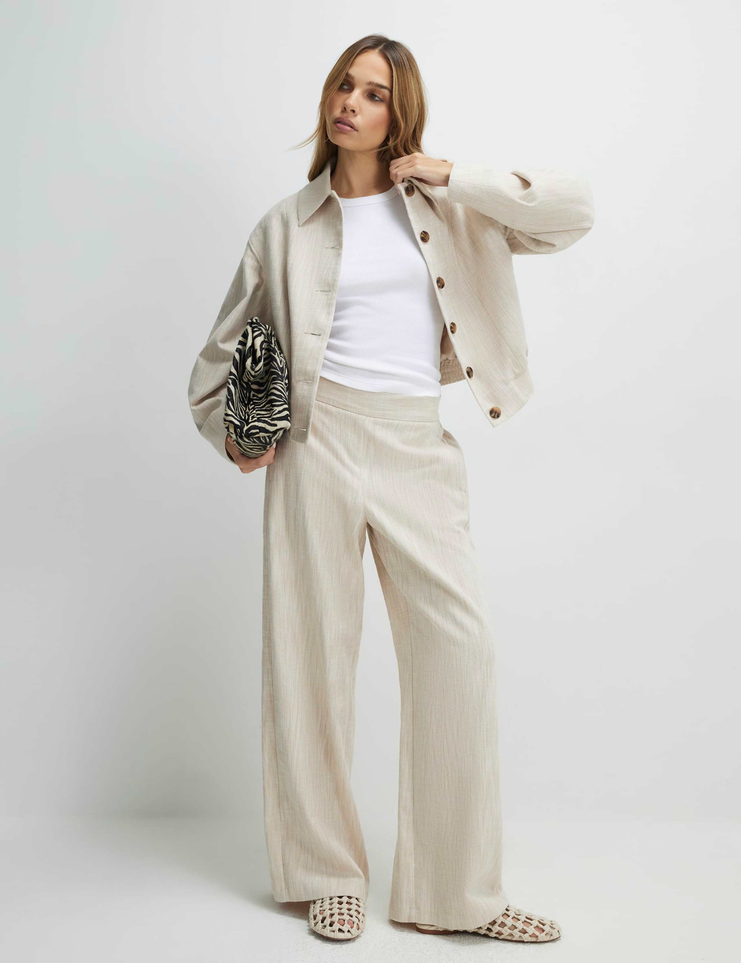 Pure Cotton Wide Leg Trousers 1 of 4