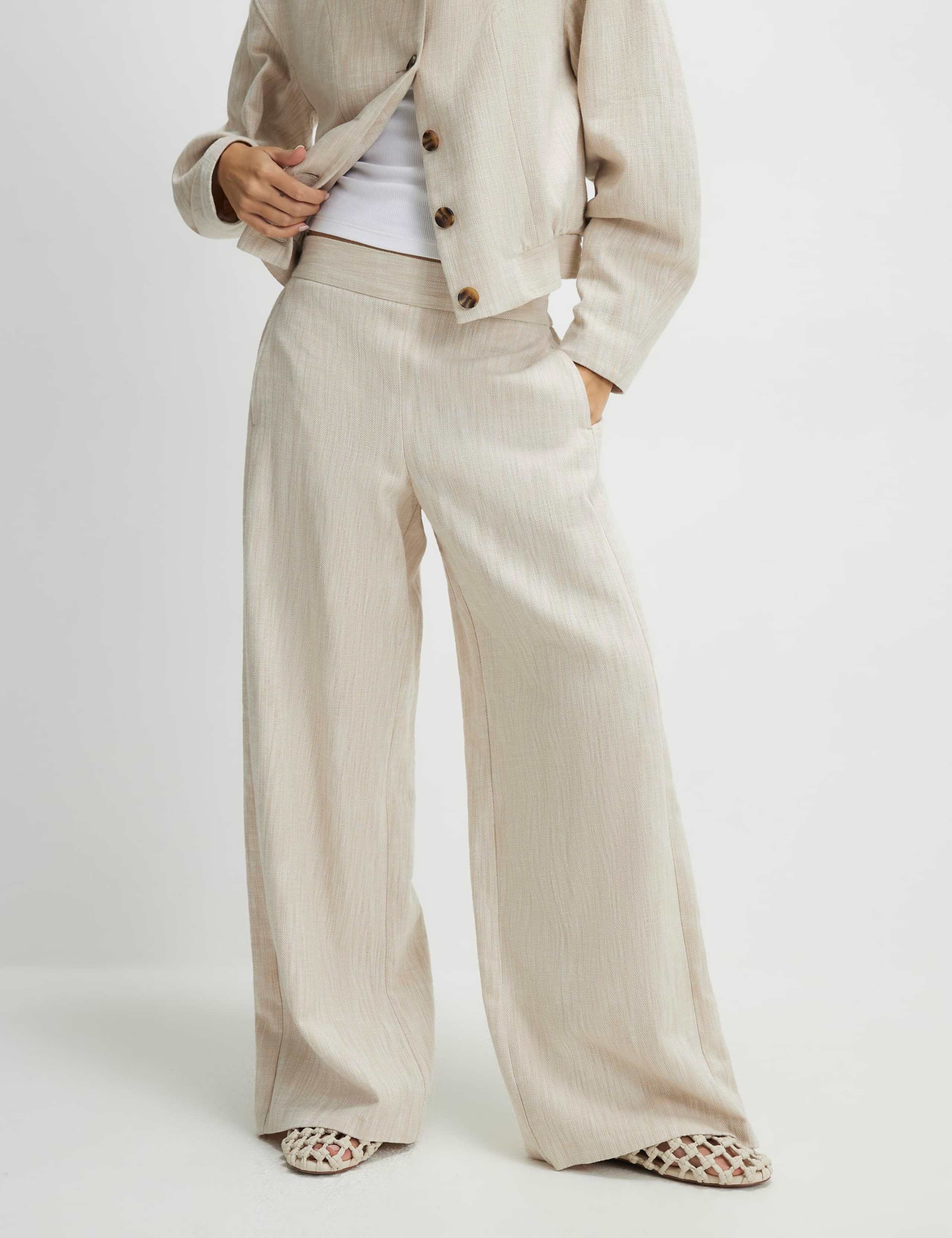 Pure Cotton Wide Leg Trousers 3 of 4