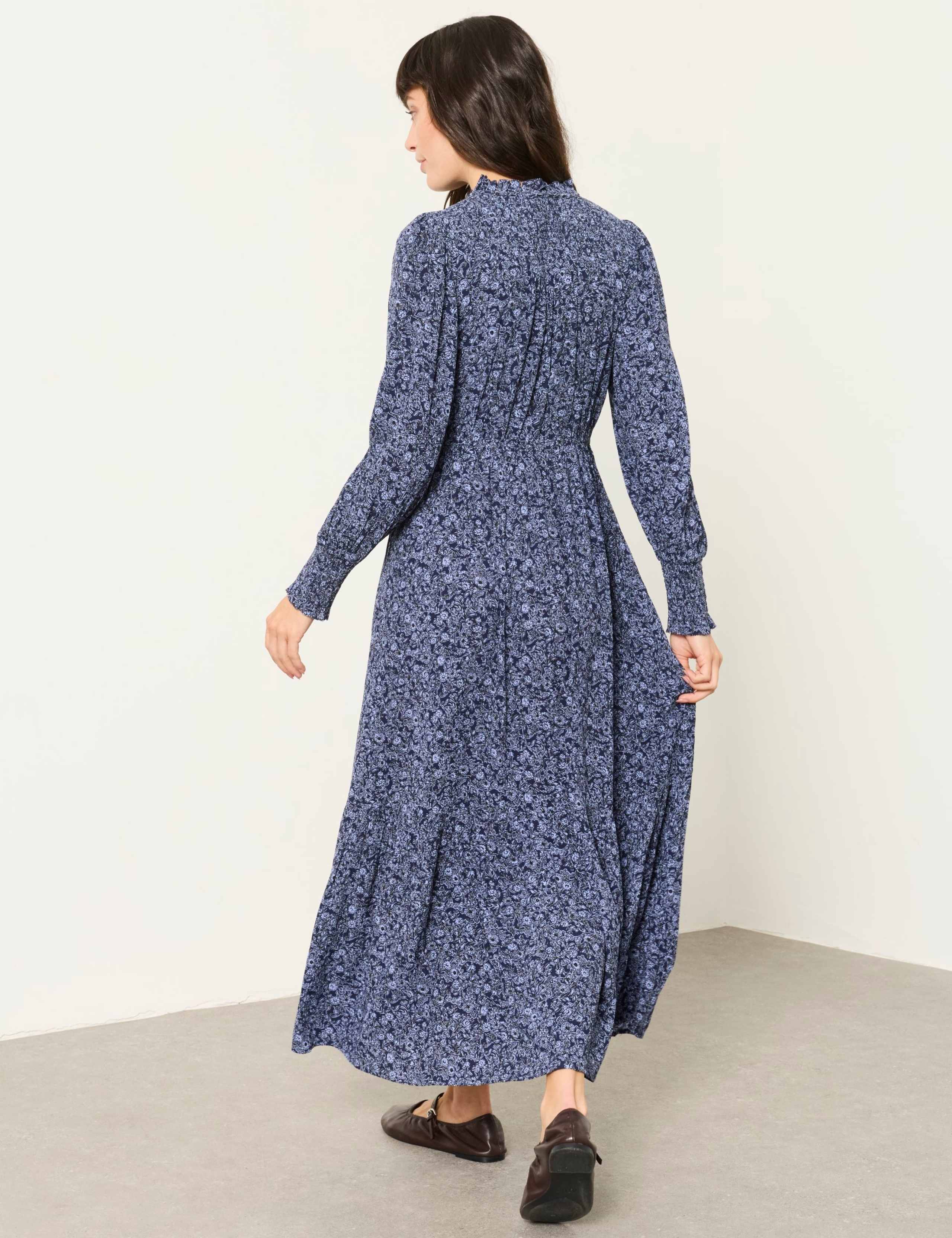 Two-Tone Floral Maxi Tea Dress 3 of 6