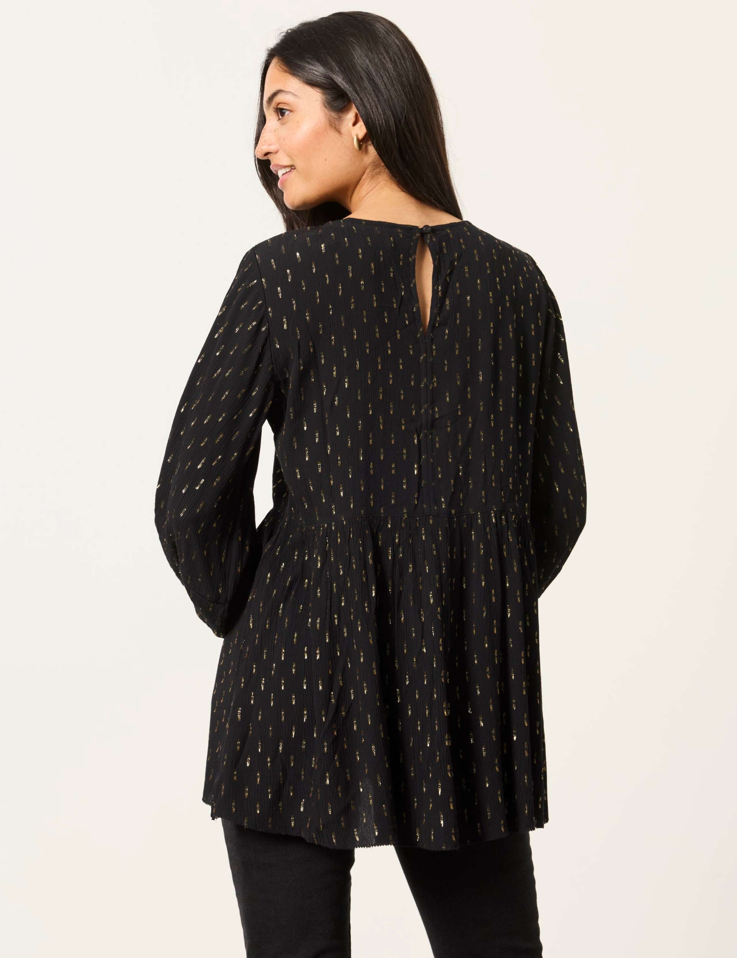 Metallic Lace Insert Tunic Blouse 6 of 6