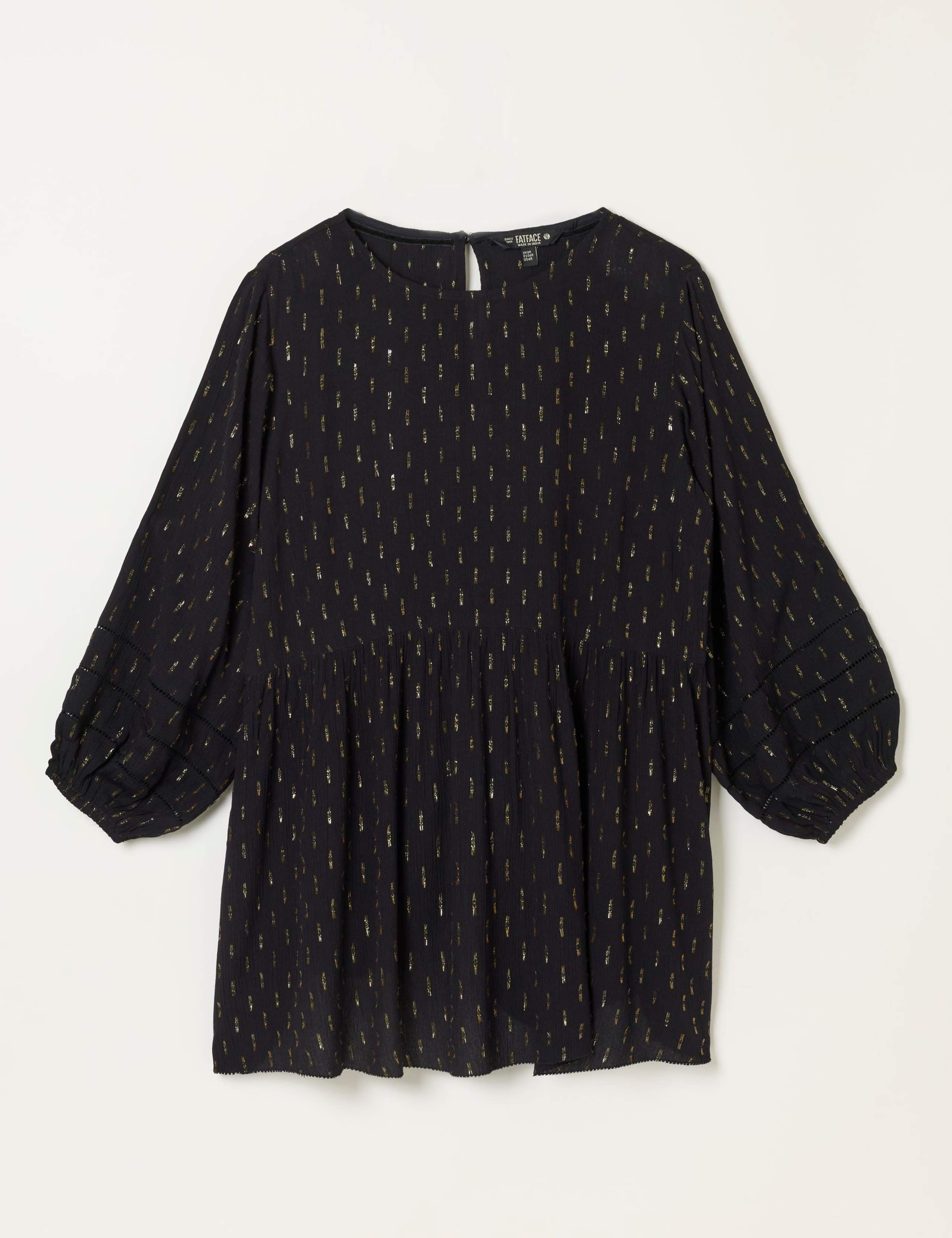 Metallic Lace Insert Tunic Blouse 2 of 6