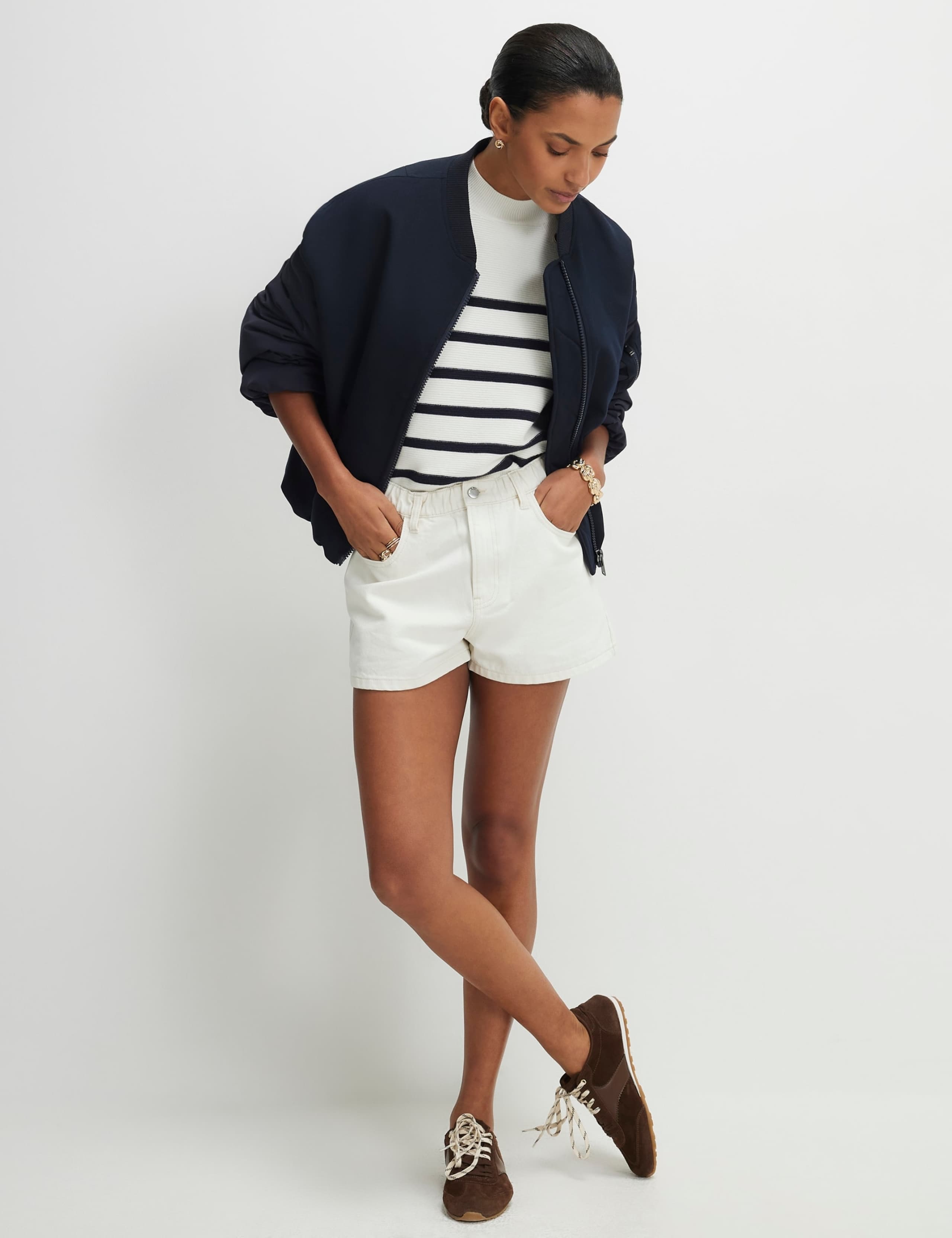 Denim High Waisted Shorts 2 of 4