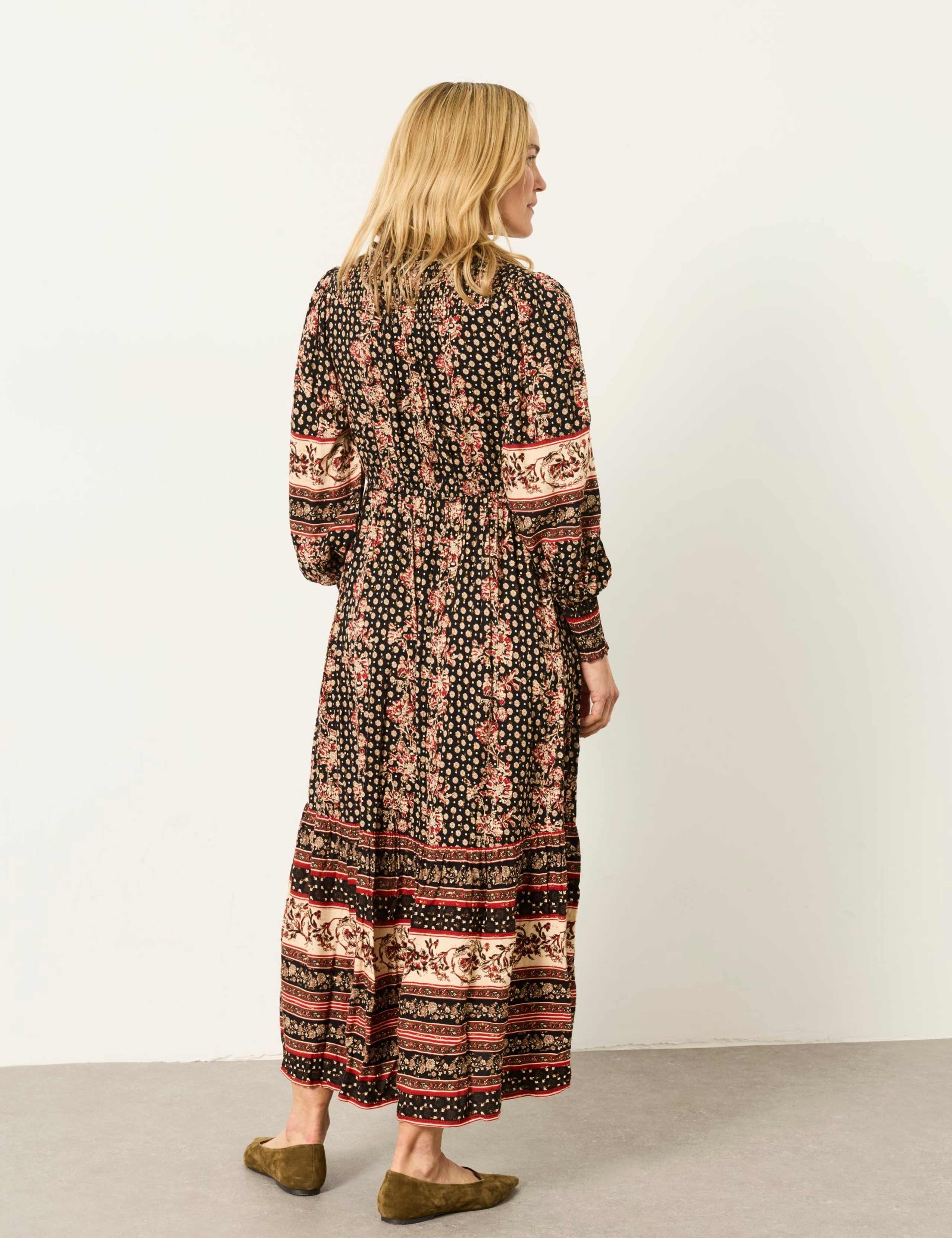 Floral Blouson Sleeve Maxi Tea Dress 3 of 6