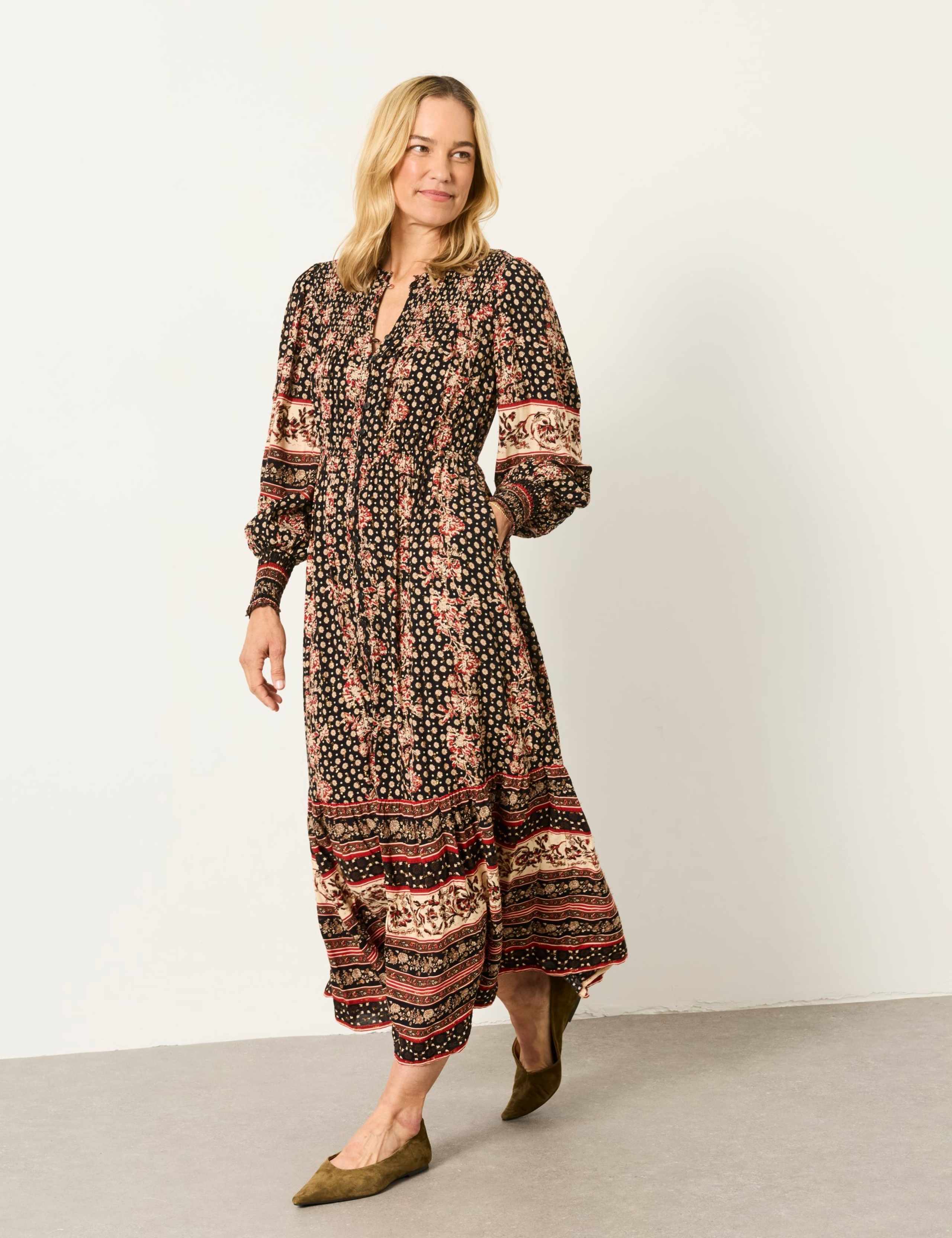 Floral Blouson Sleeve Maxi Tea Dress 4 of 6