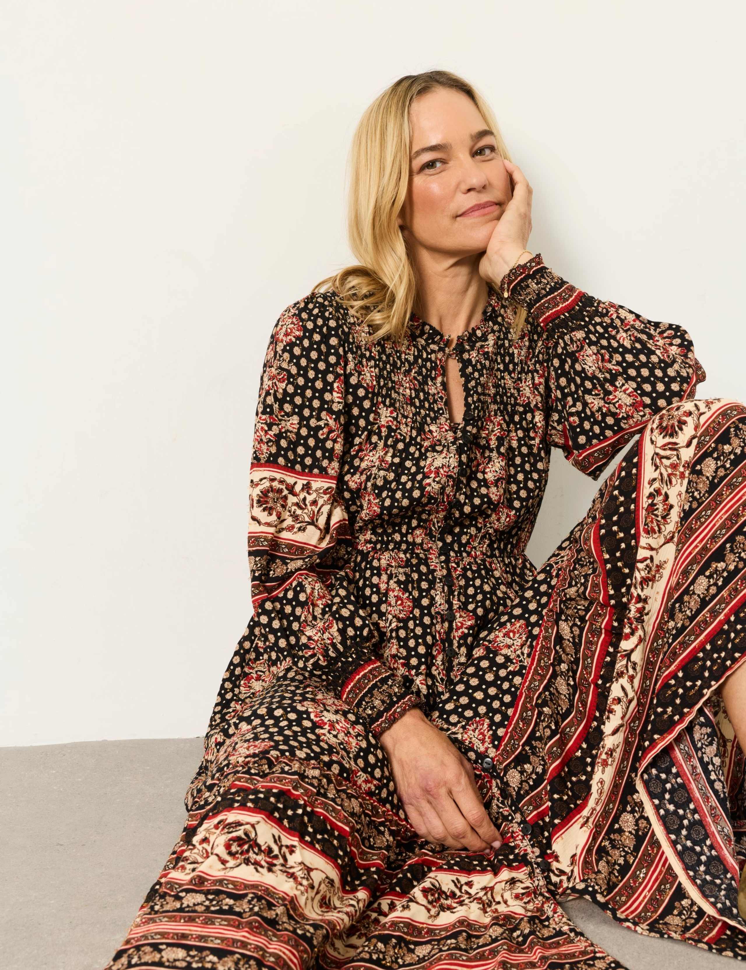 Floral Blouson Sleeve Maxi Tea Dress 5 of 6