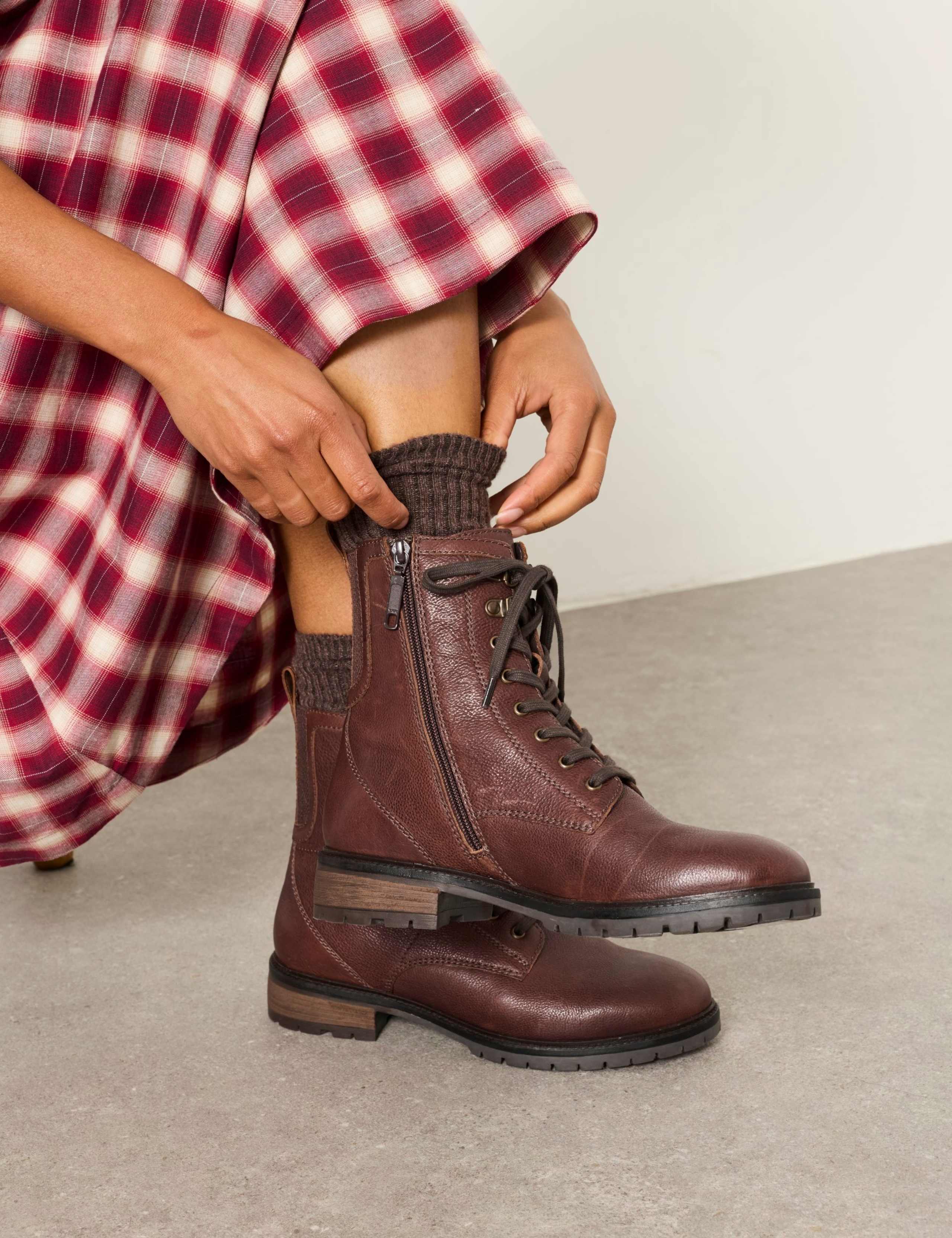 Leather Lace Up Ankle Boots 2 of 4