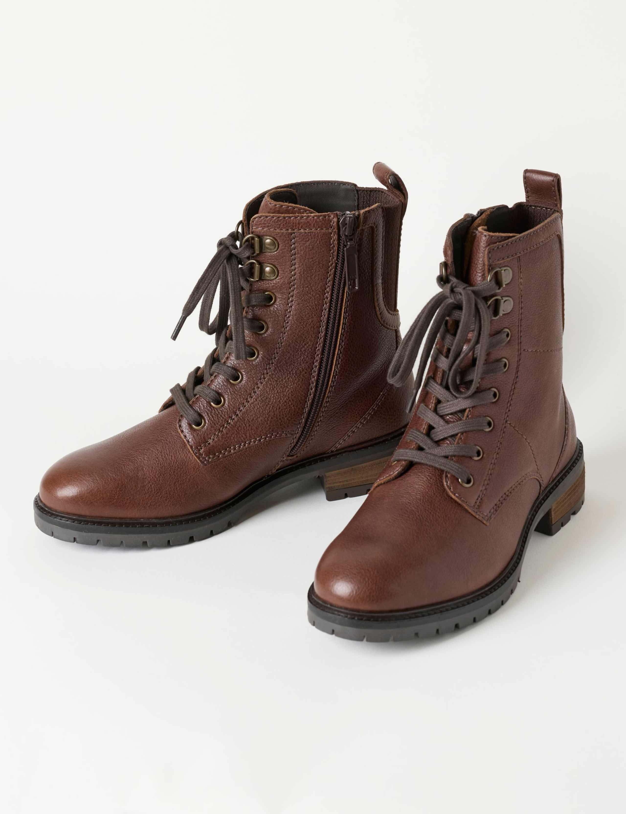 Leather Lace Up Ankle Boots 3 of 4