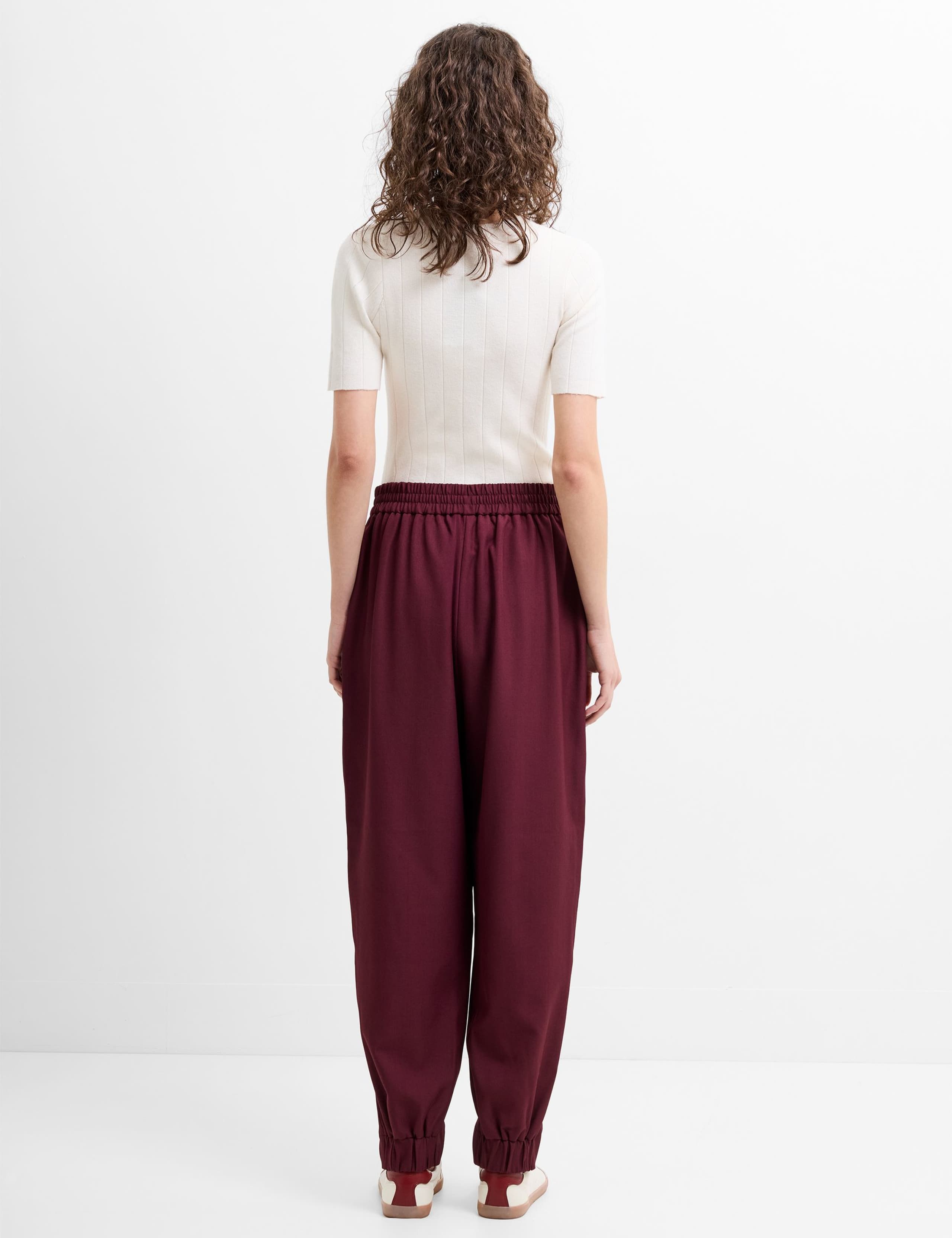 Elasticated Waist Barrel Leg Trousers 4 of 5