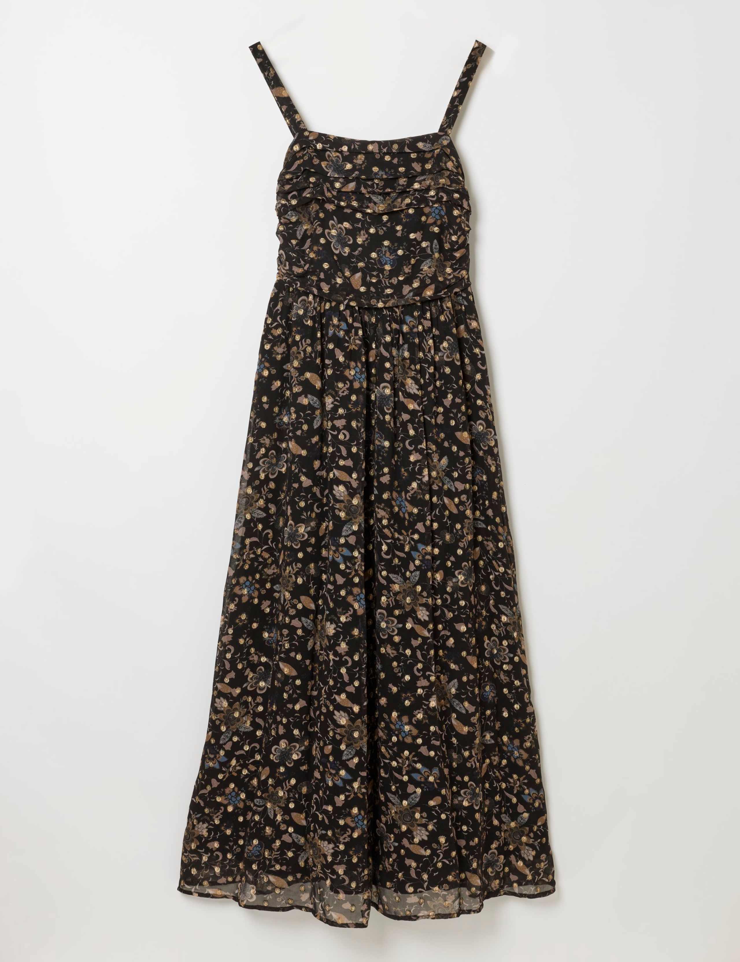 Polka Dot Square Neck Midi Waisted Dress 2 of 6