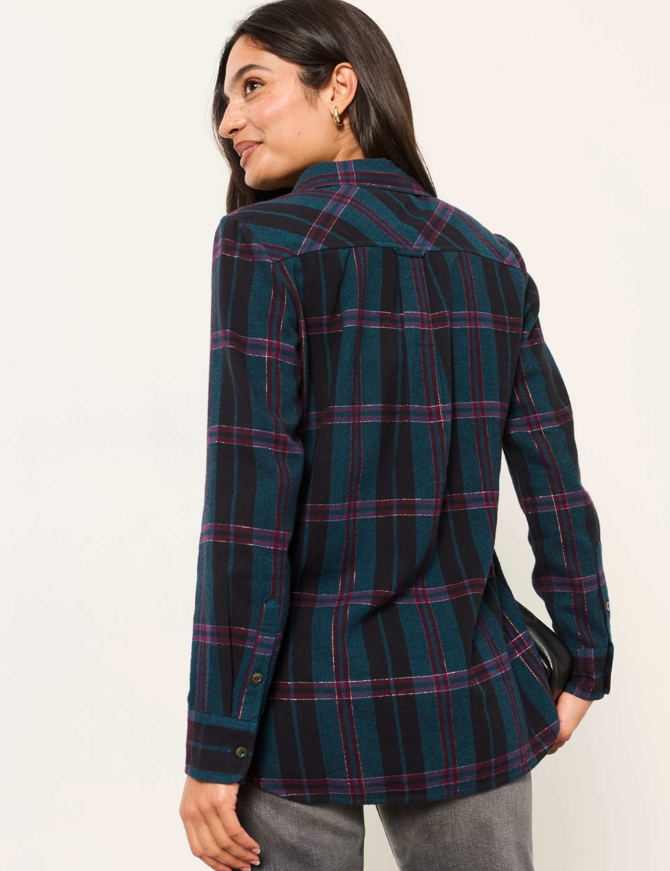 Cotton Rich Checked Collared Shirt 3 of 5