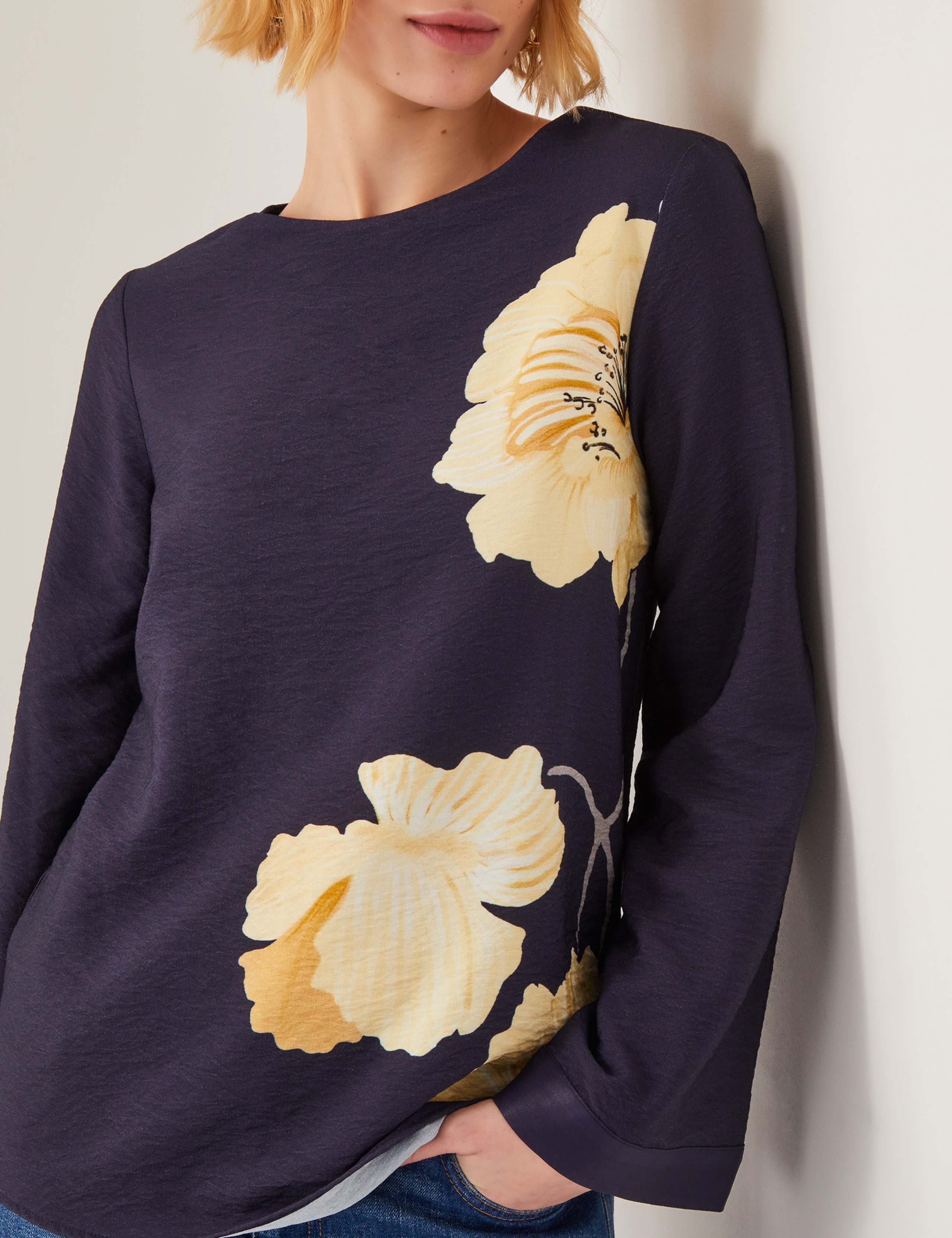 Flower Print Flute Sleeve Top 2 of 4