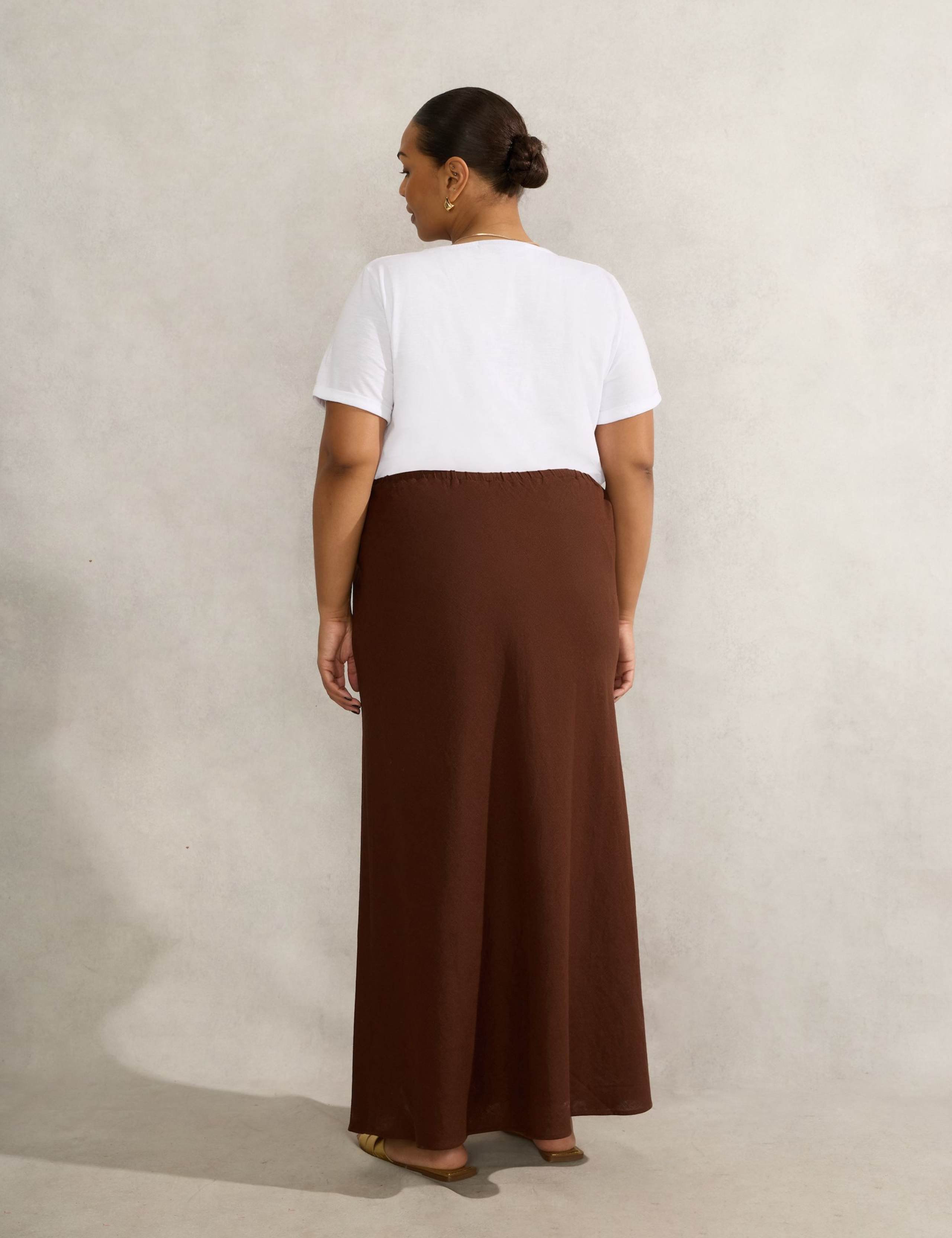 Linen Rich Slip Skirt 2 of 3