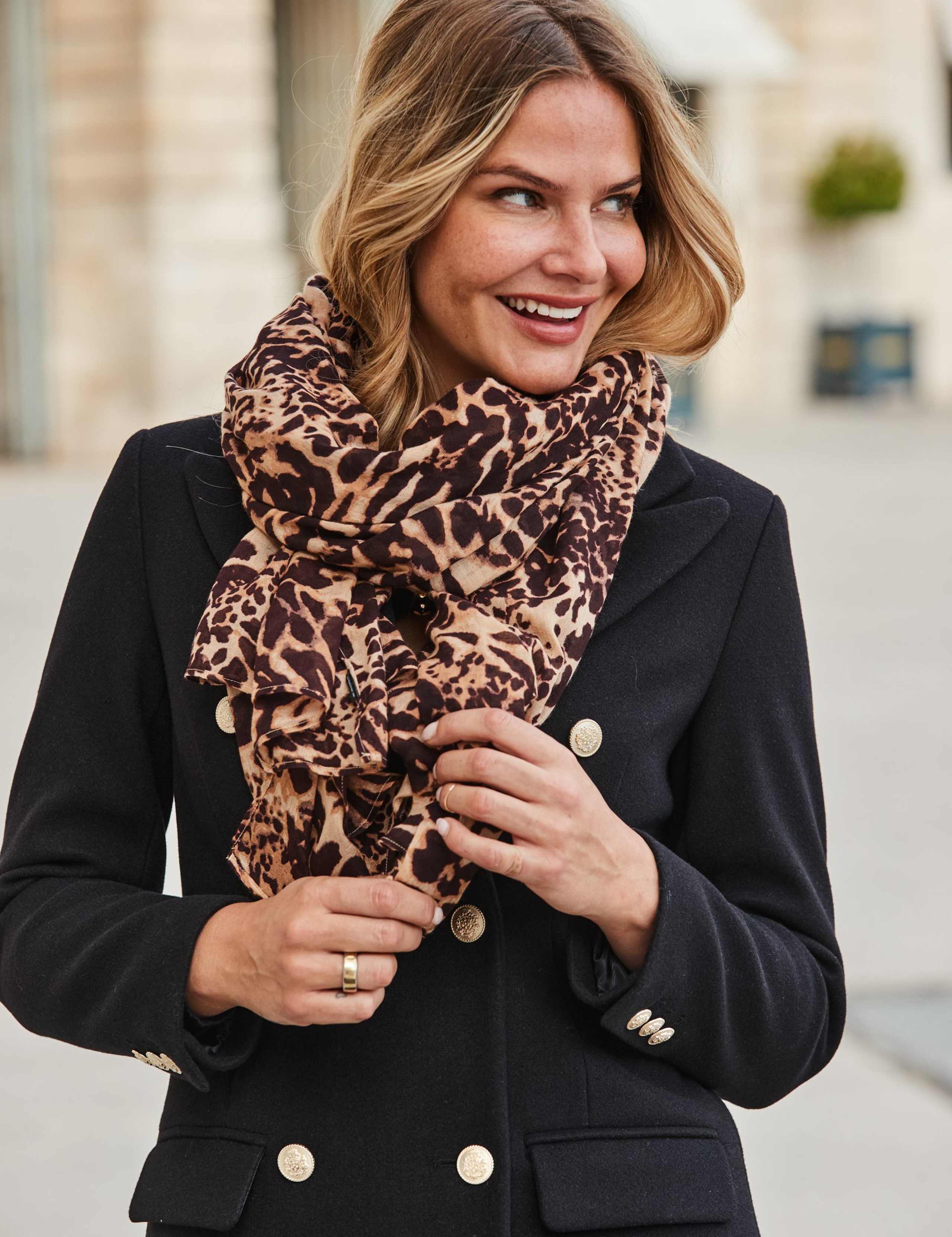 Woven Animal Print Oversized Scarf 3 of 3