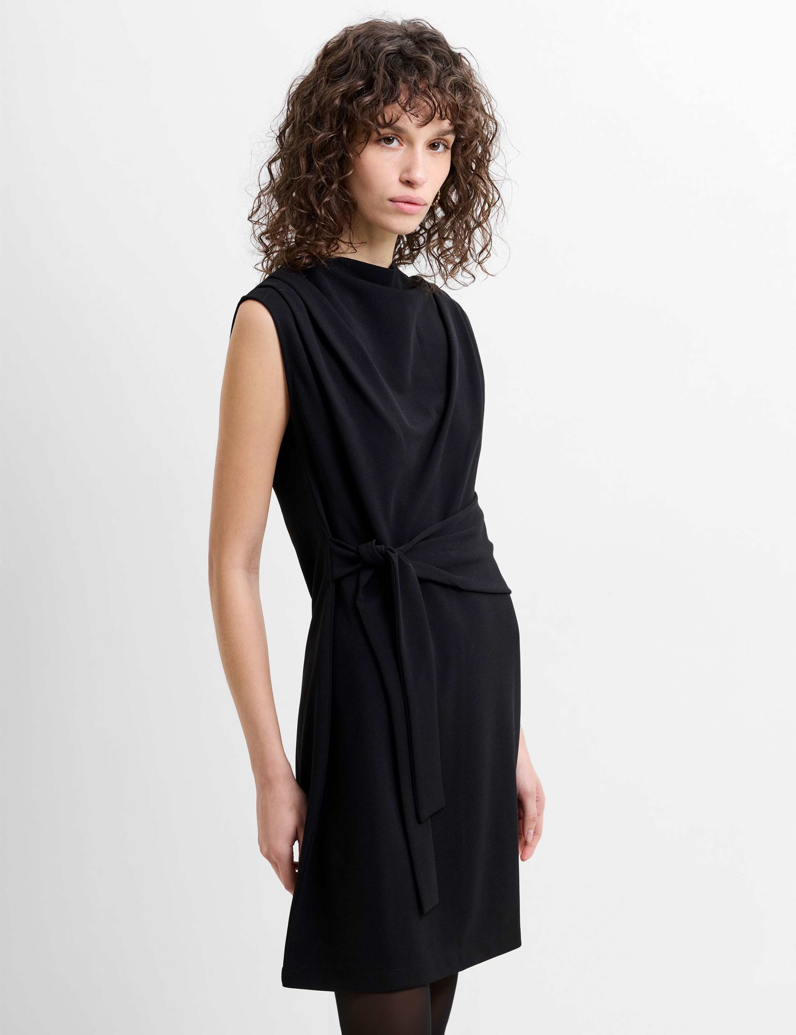 Jersey Cowl Neck Belted Mini Shift Dress 4 of 6