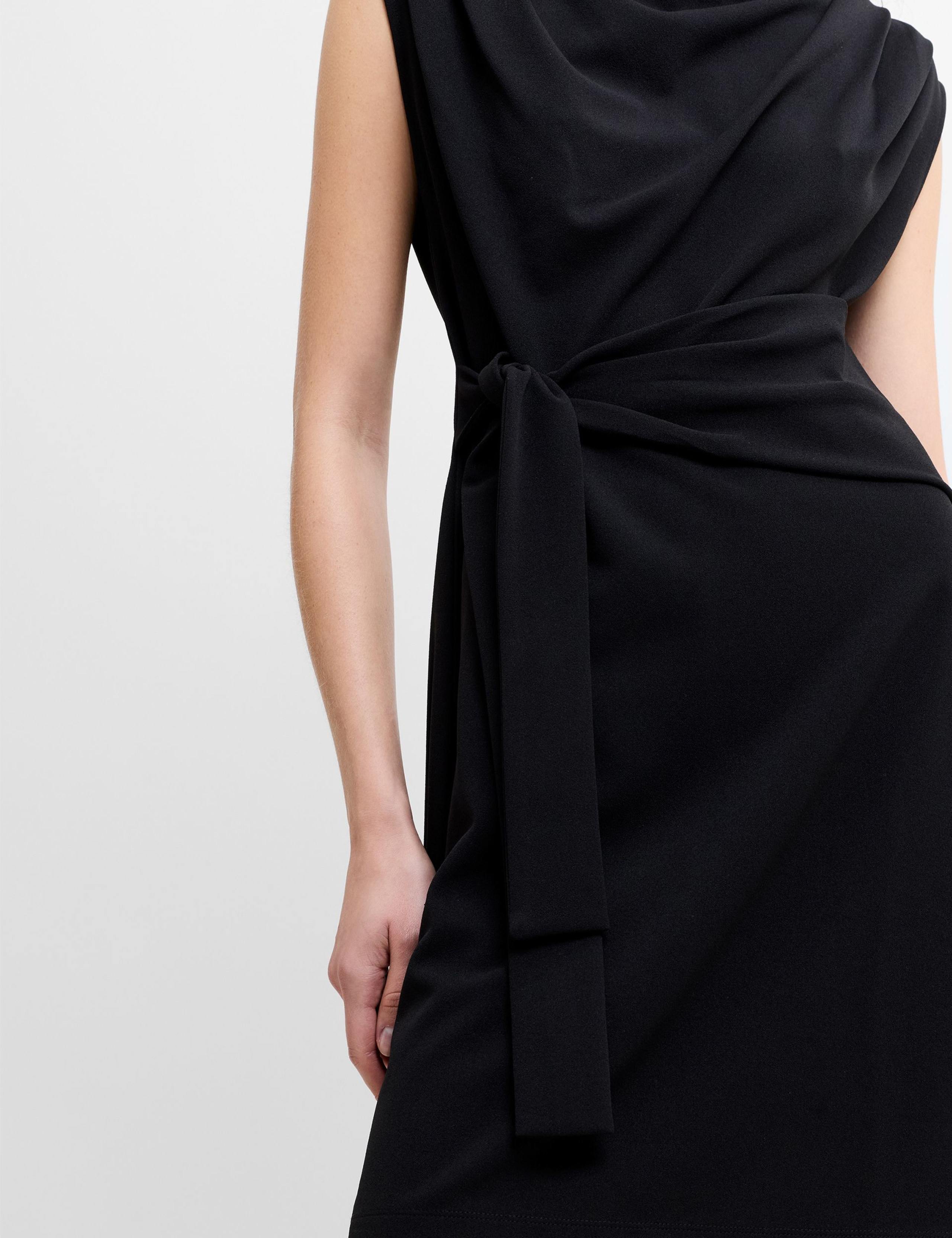 Jersey Cowl Neck Belted Mini Shift Dress 6 of 6