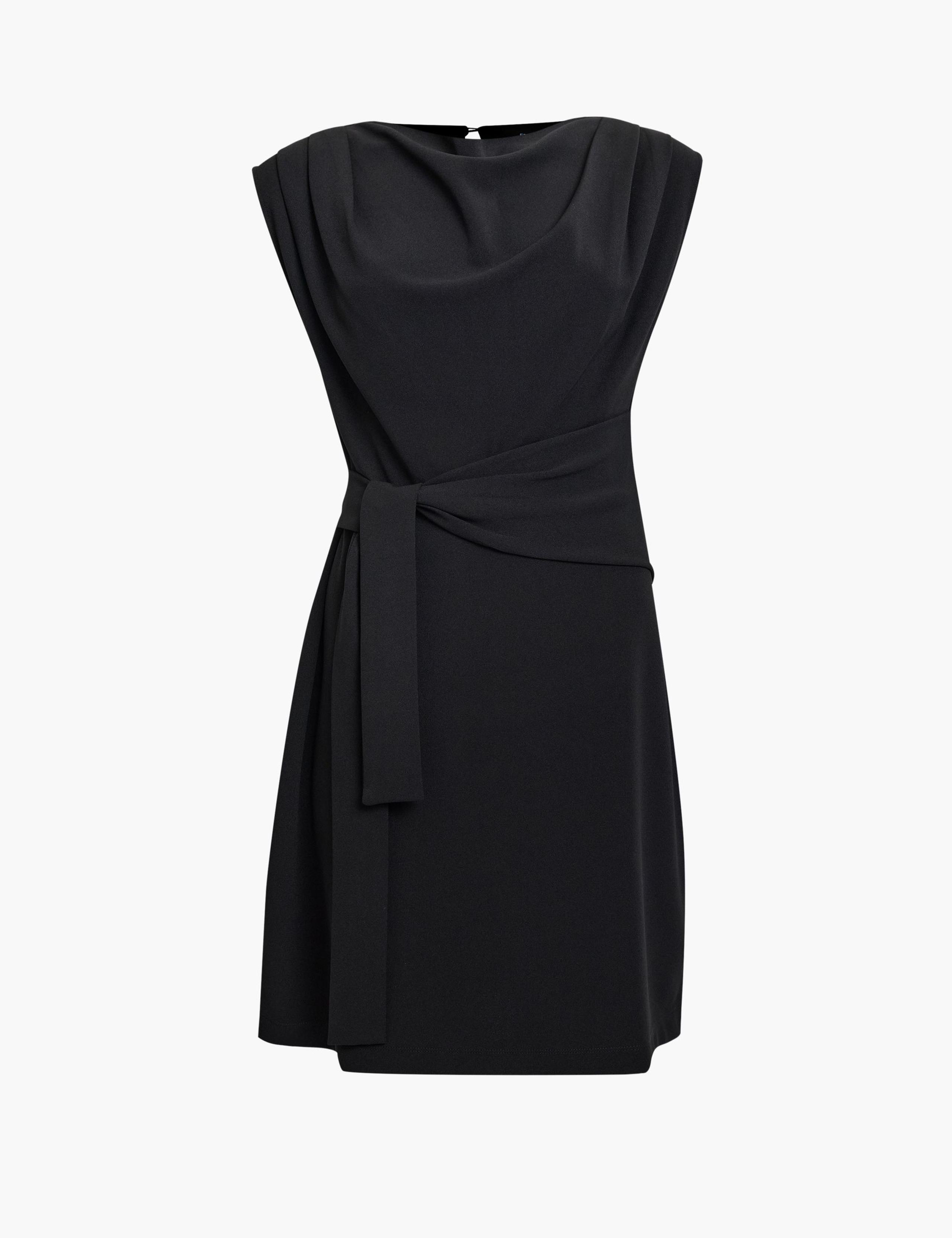 Jersey Cowl Neck Belted Mini Shift Dress 2 of 6