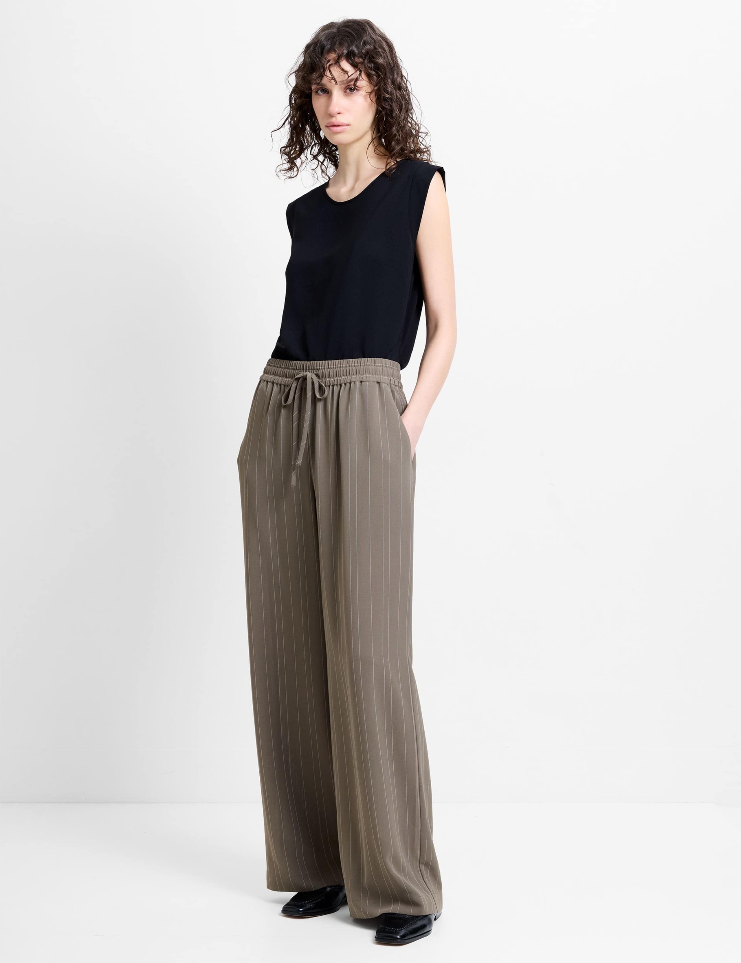 Pinstripe Wide Leg Trousers 1 of 6