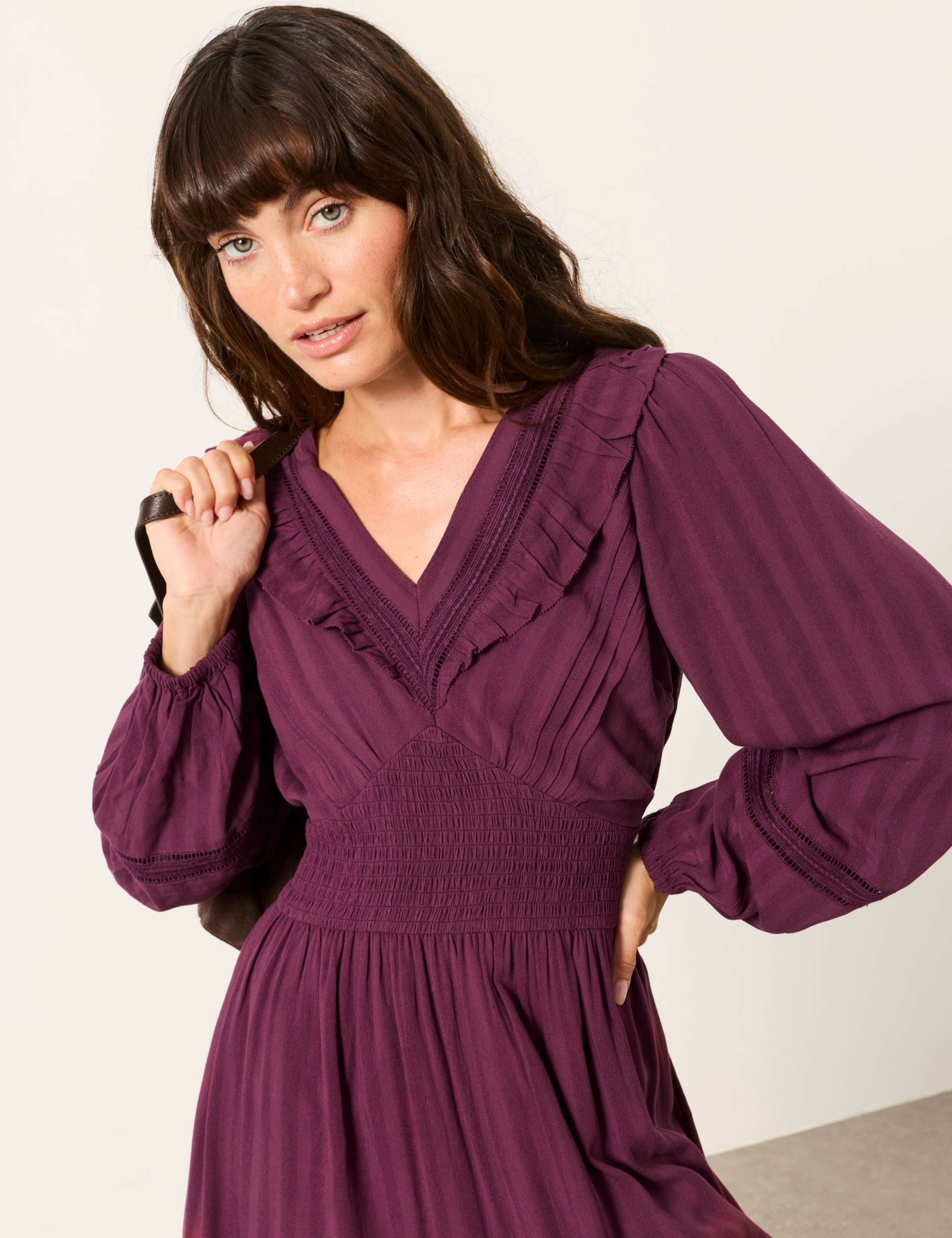 Jacquard V-Neck Mini Tiered Dress 5 of 6