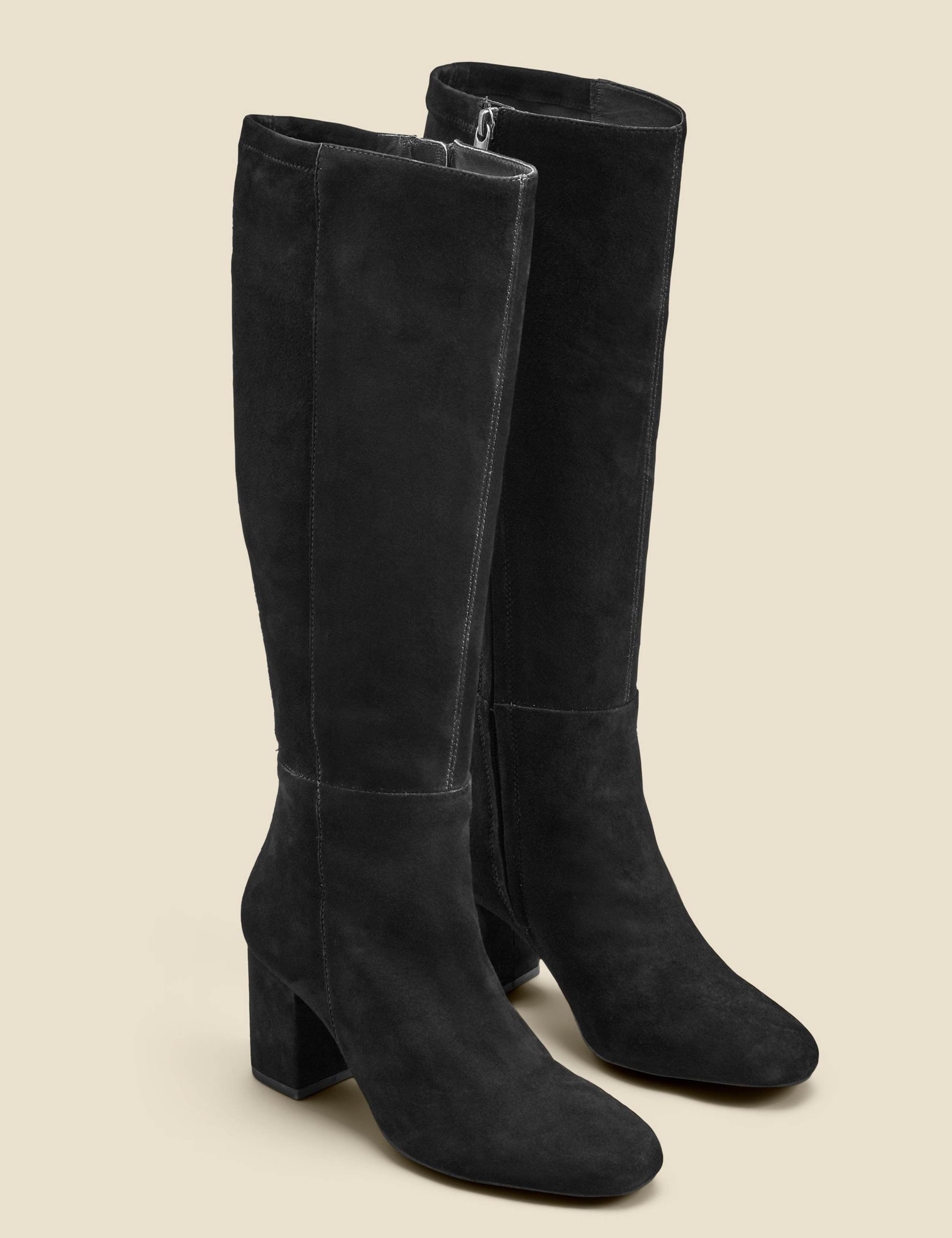 Suede Block Heel Knee High Boots 2 of 3