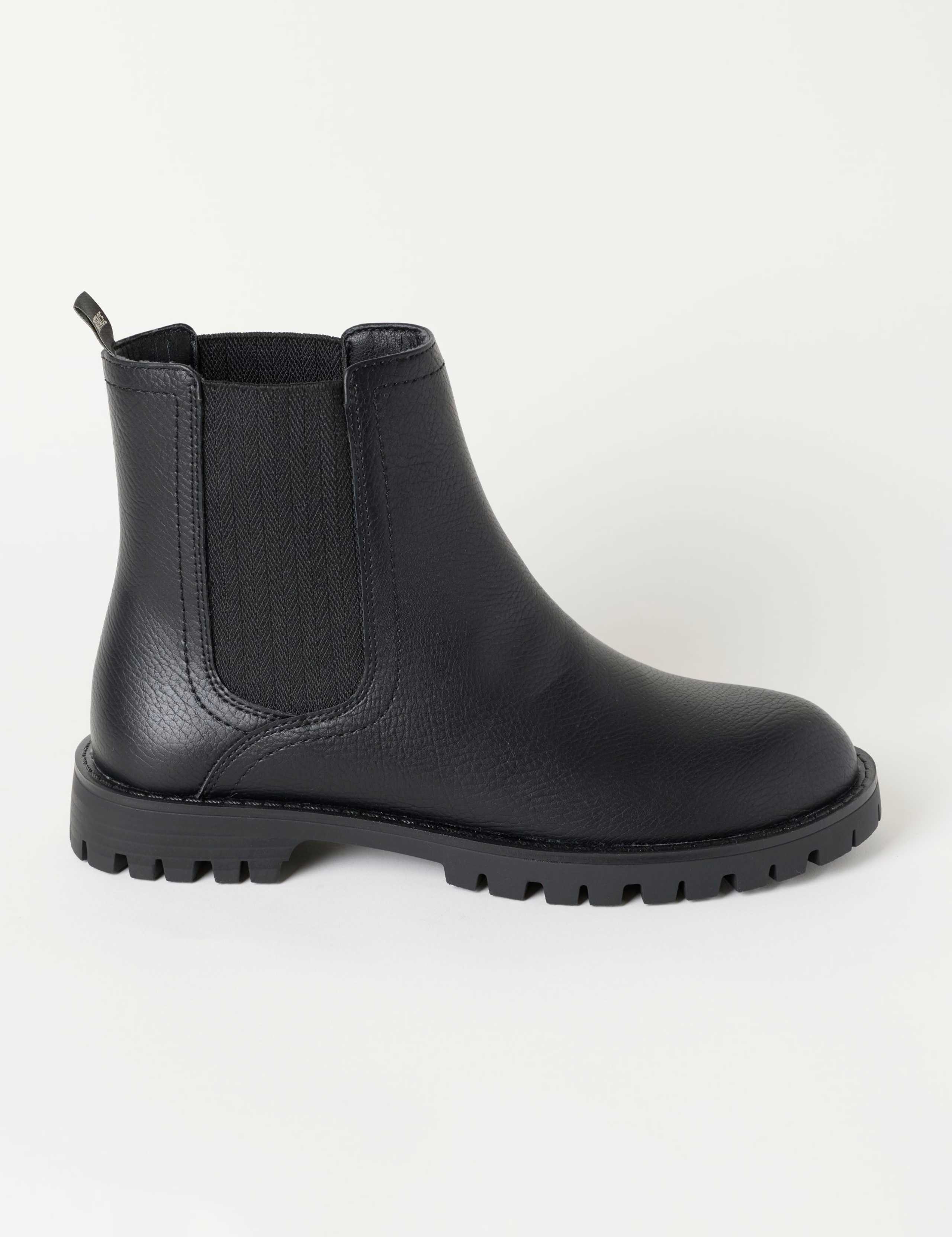 Faux Leather Round Toe Chelsea Boots 1 of 3