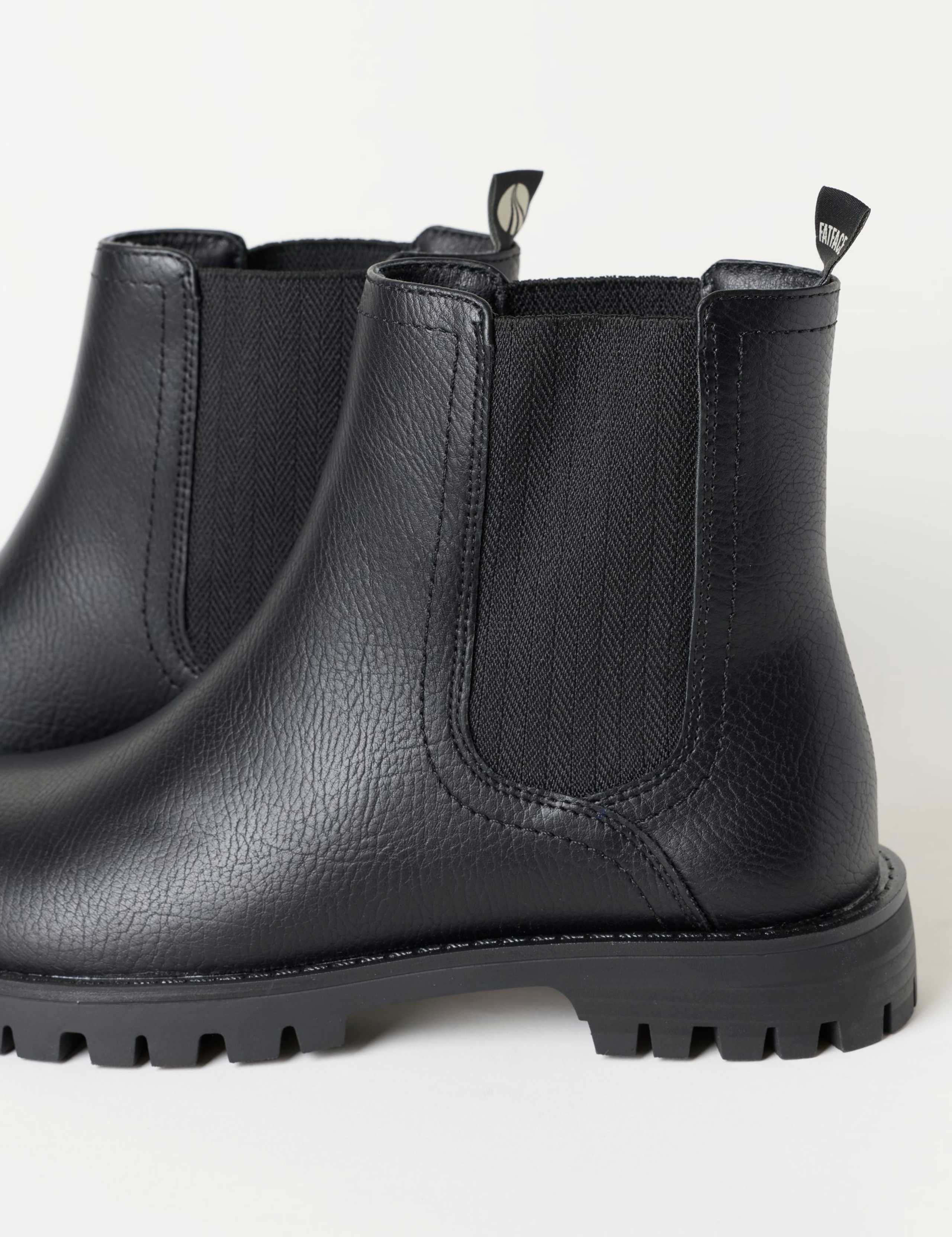 Faux Leather Round Toe Chelsea Boots 3 of 3