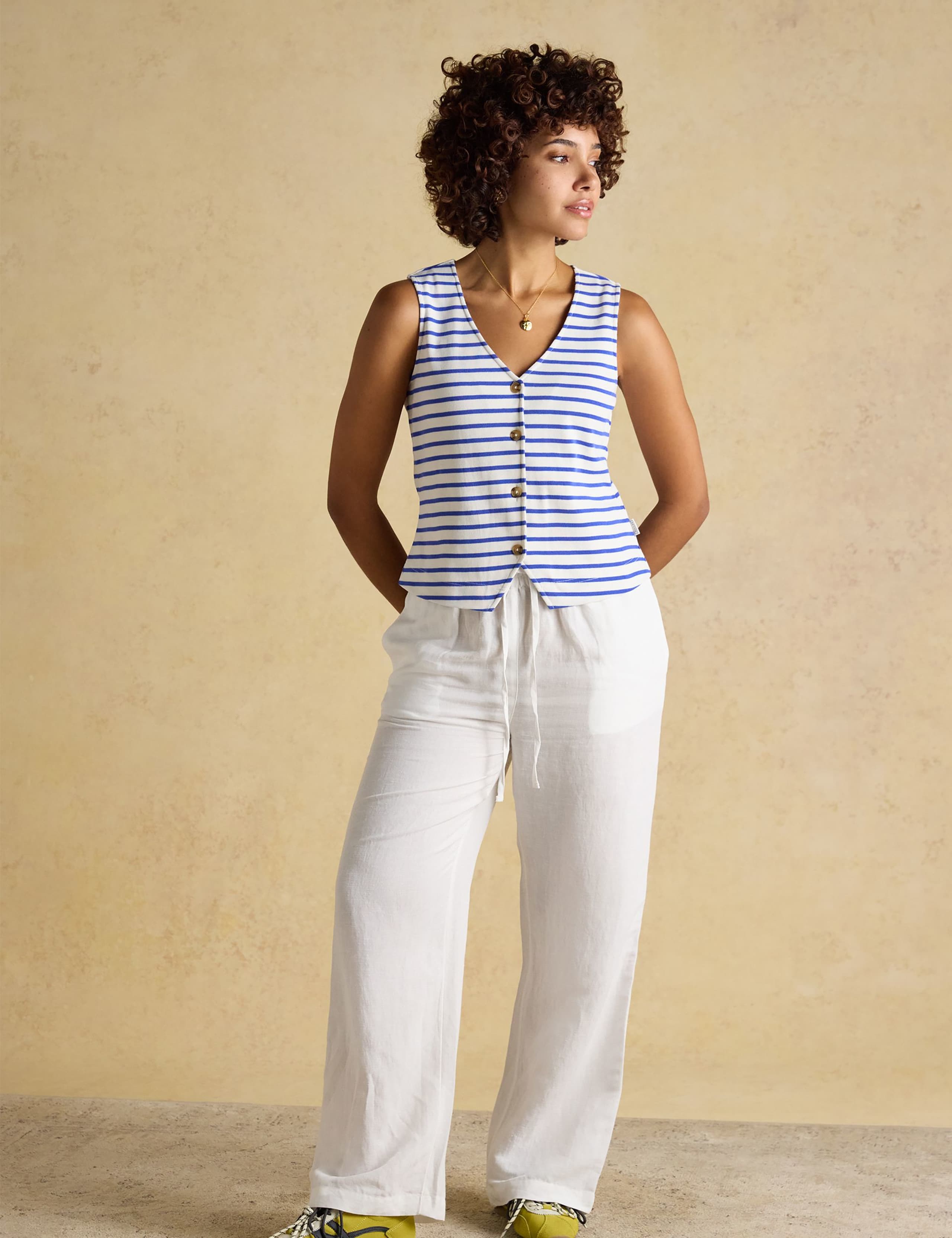 Pure Cotton Jersey Ribbed Striped Vest 3 of 8