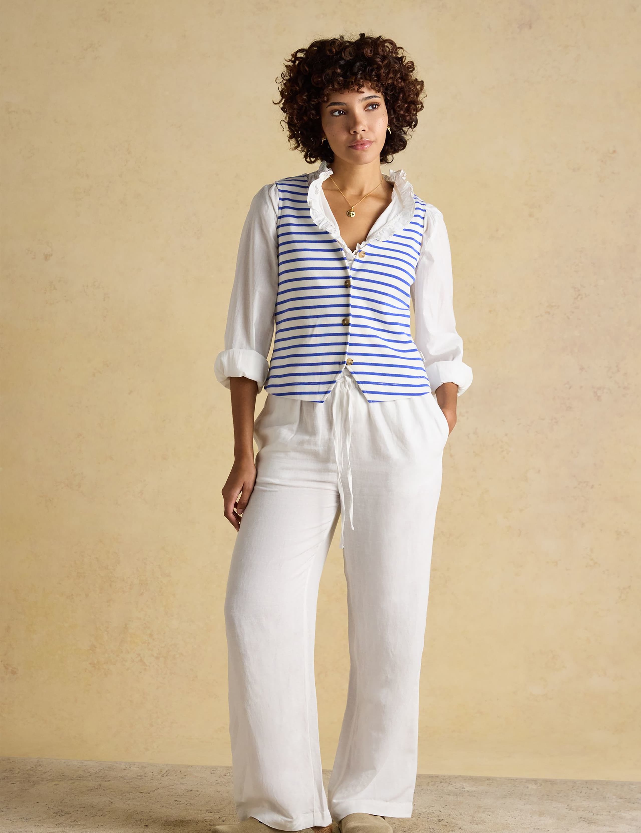 Pure Cotton Jersey Ribbed Striped Vest 4 of 8