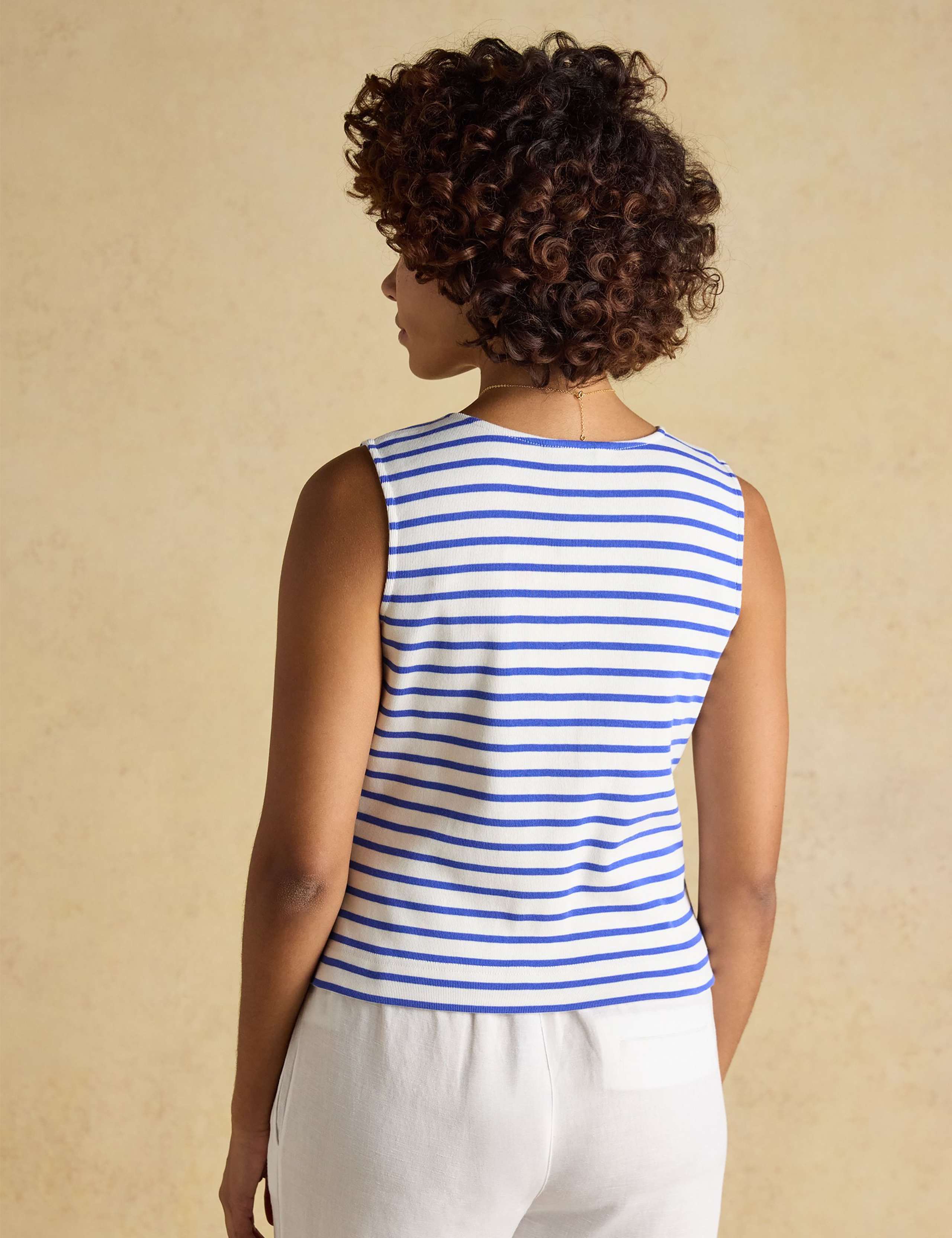 Pure Cotton Jersey Ribbed Striped Vest 5 of 8