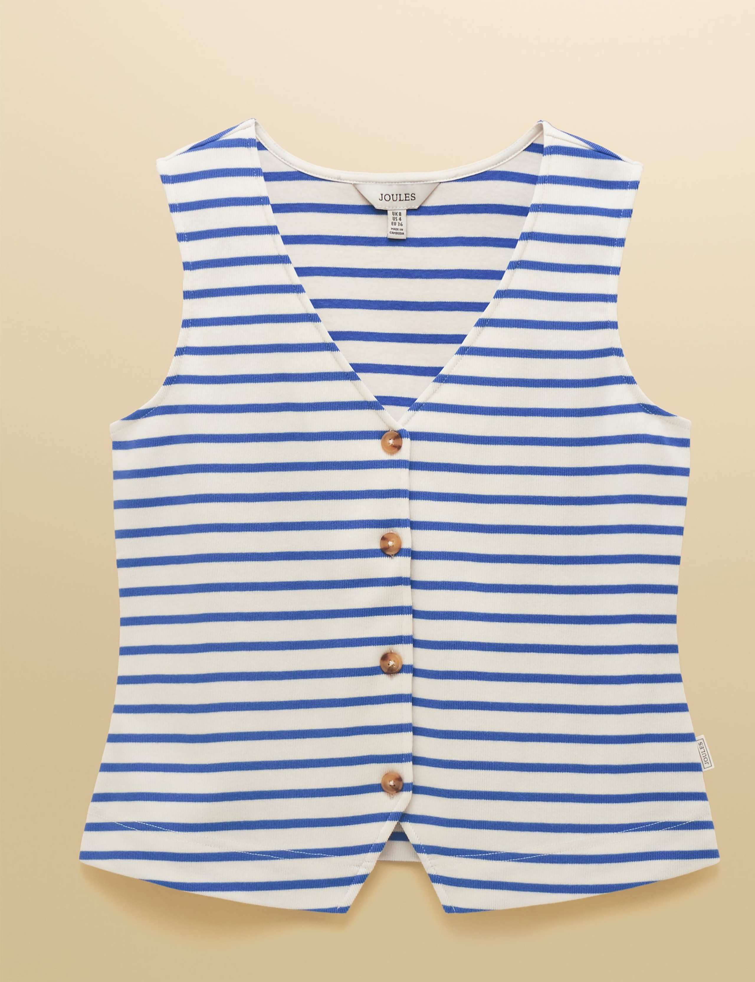 Pure Cotton Jersey Ribbed Striped Vest 2 of 8