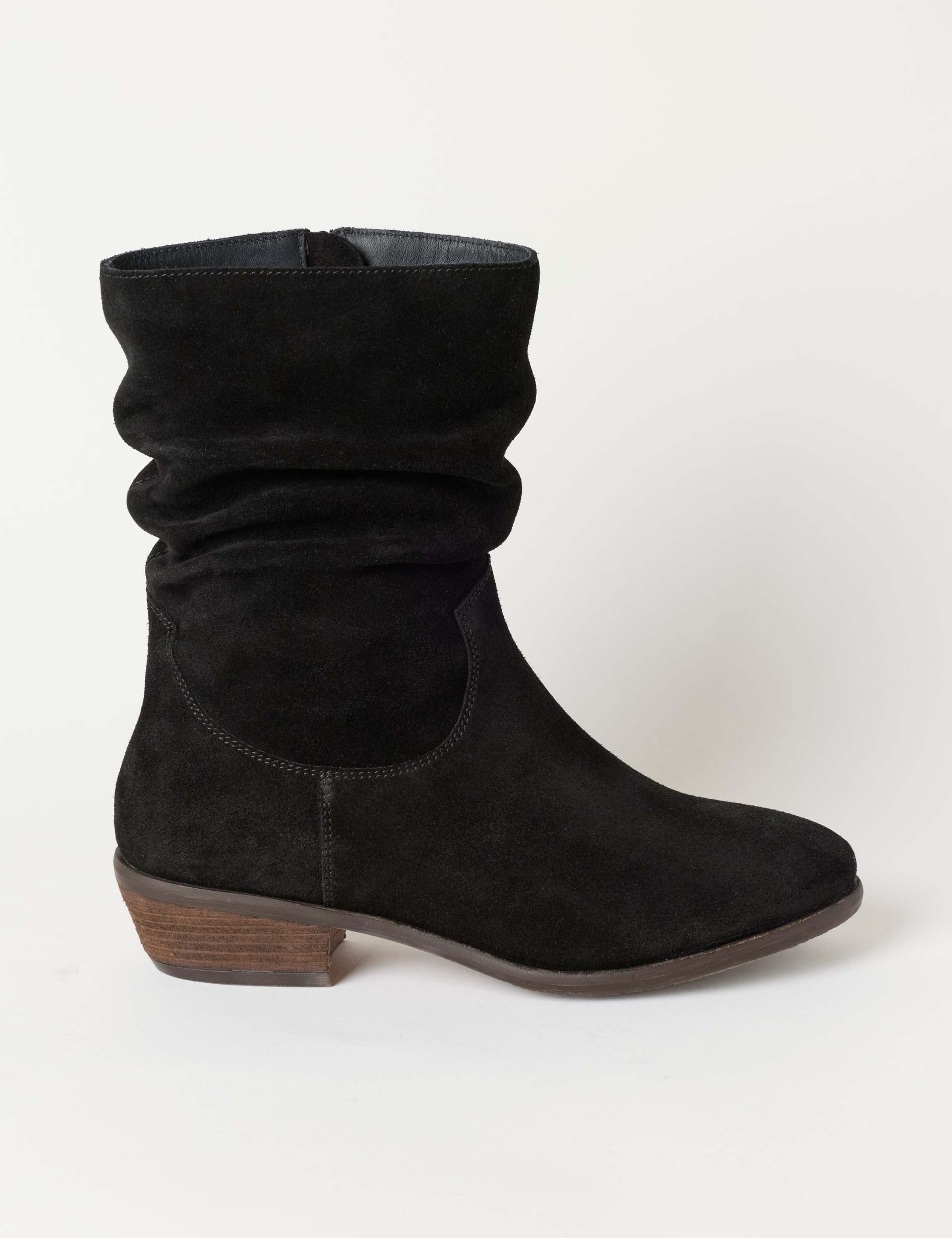Suede Slouch Mid Calf Boots 1 of 5