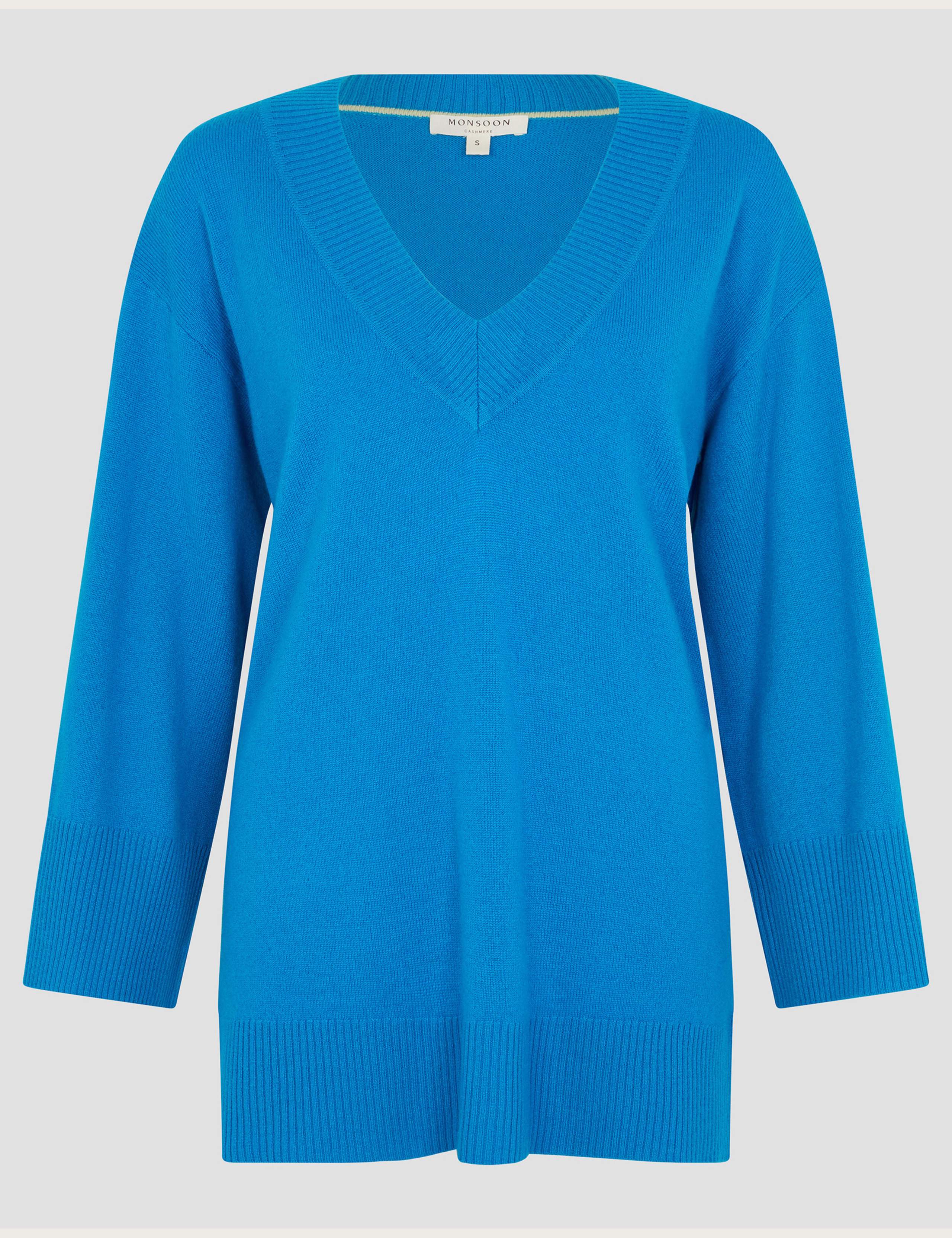 Pure Cashmere Textured V-Neck Jumper 2 of 6