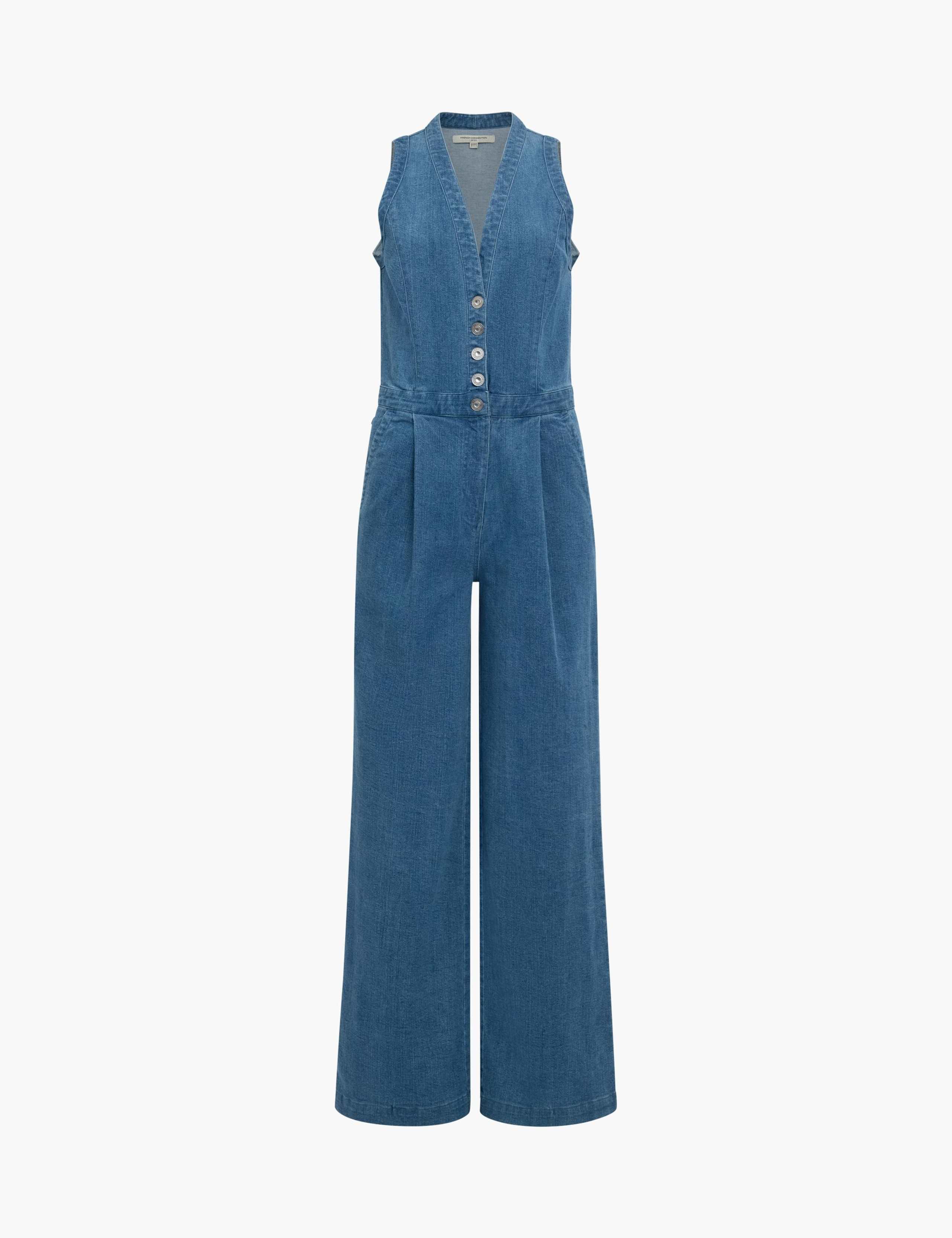 Pure Cotton Denim Waisted Jumpsuit 2 of 5