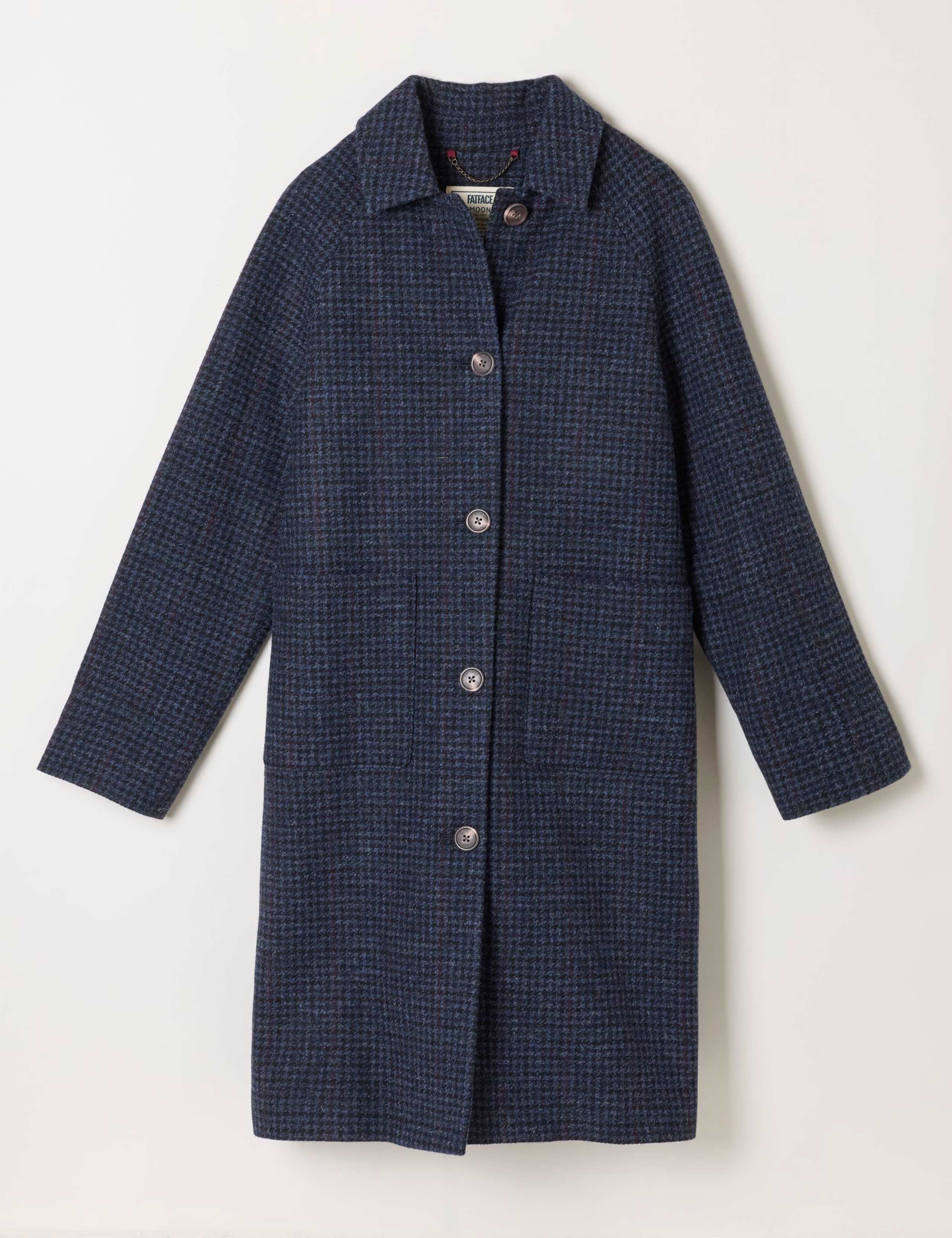 Pure Wool Checked Longline Coat 2 of 5