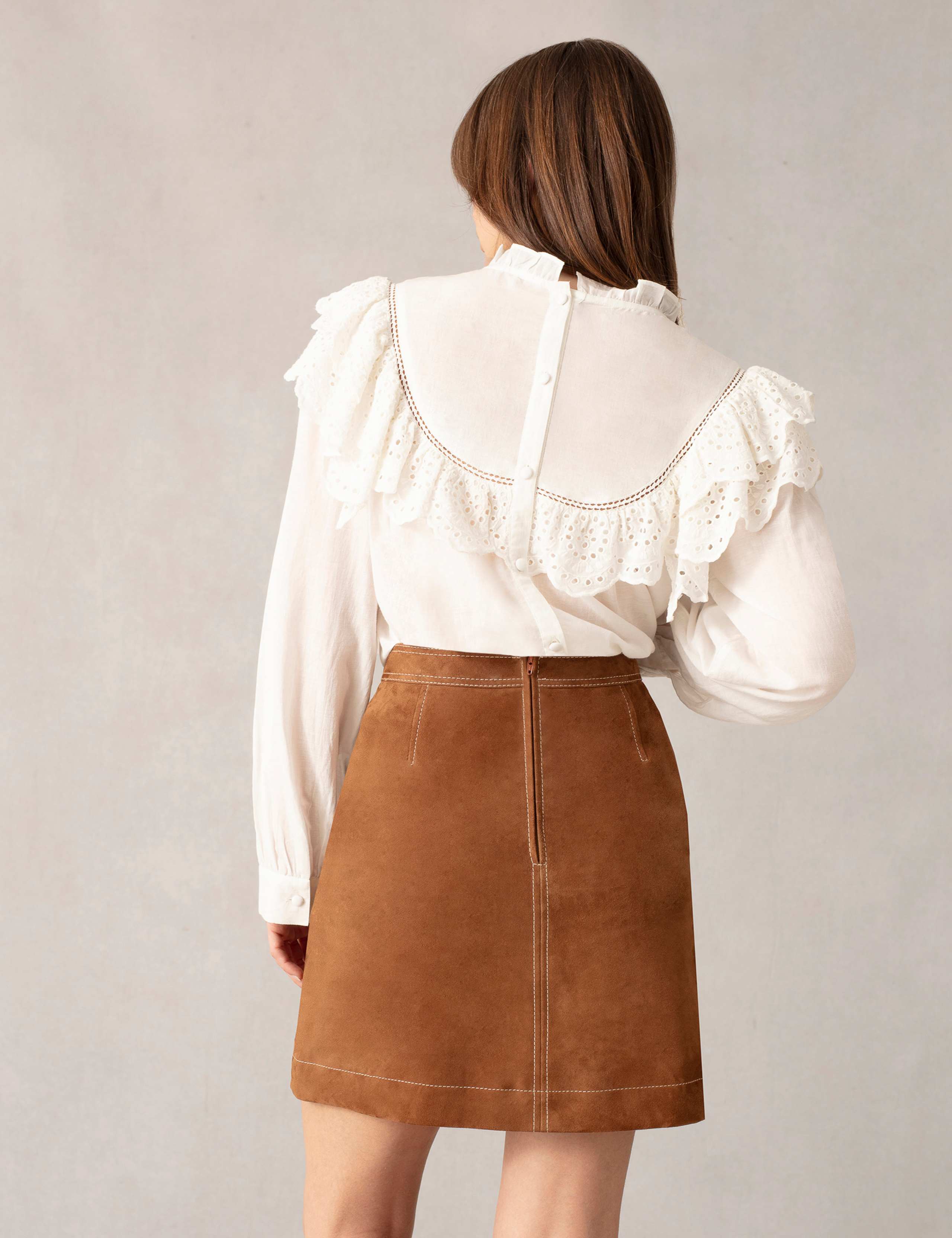 Suede Mini A-Line Skirt 4 of 4