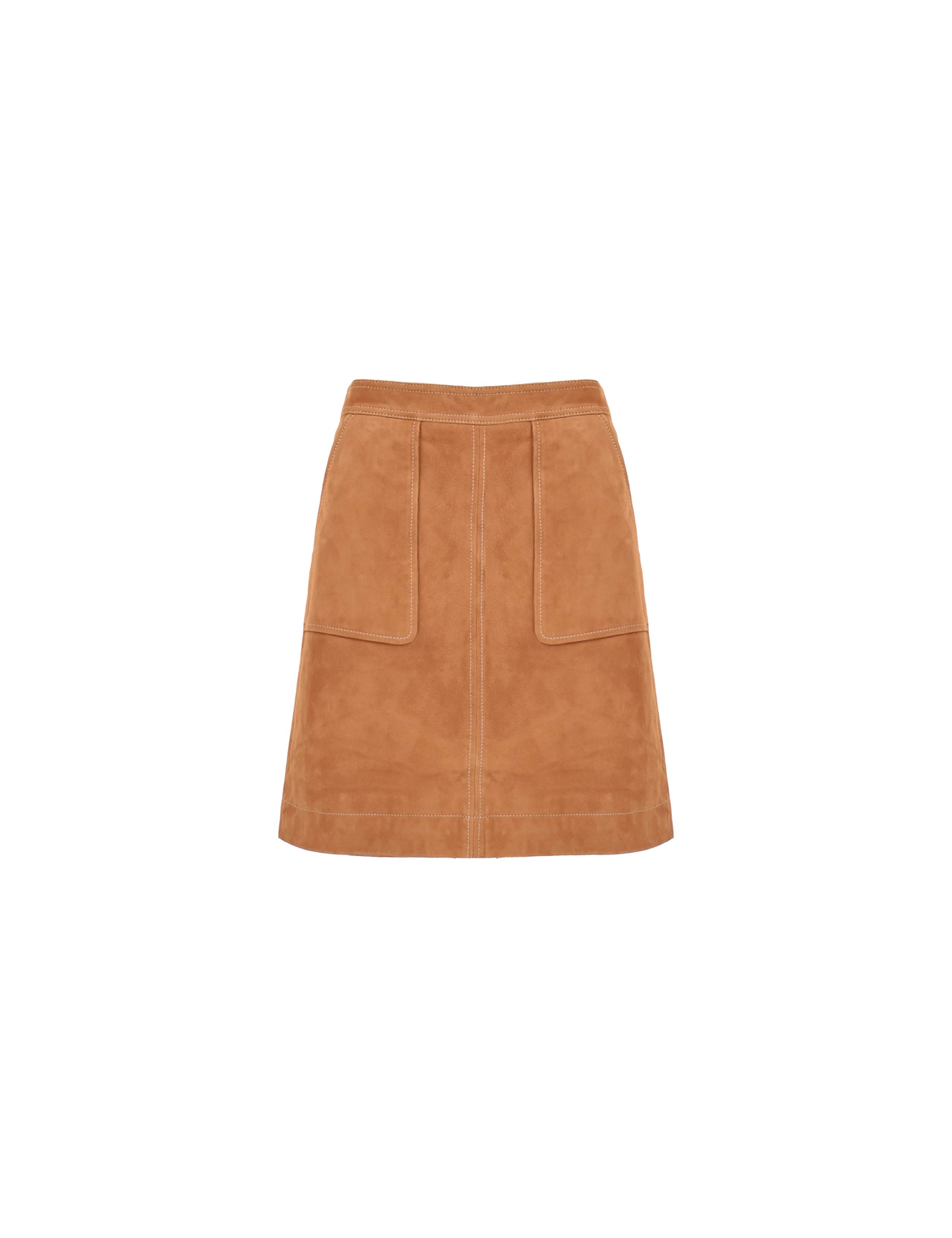 Suede Mini A-Line Skirt 2 of 4