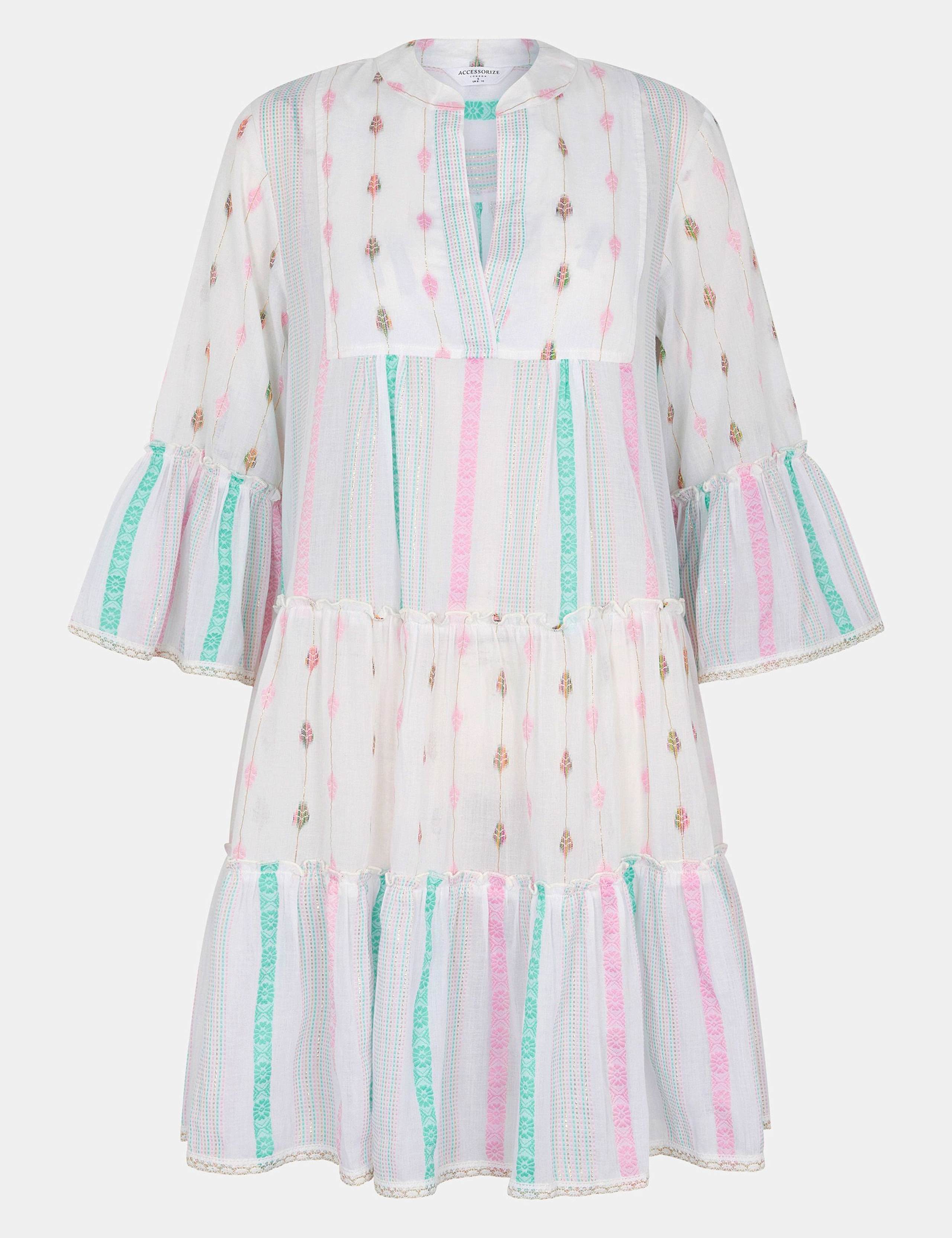 Pure Cotton Jacquard Mini Beach Dress 2 of 4