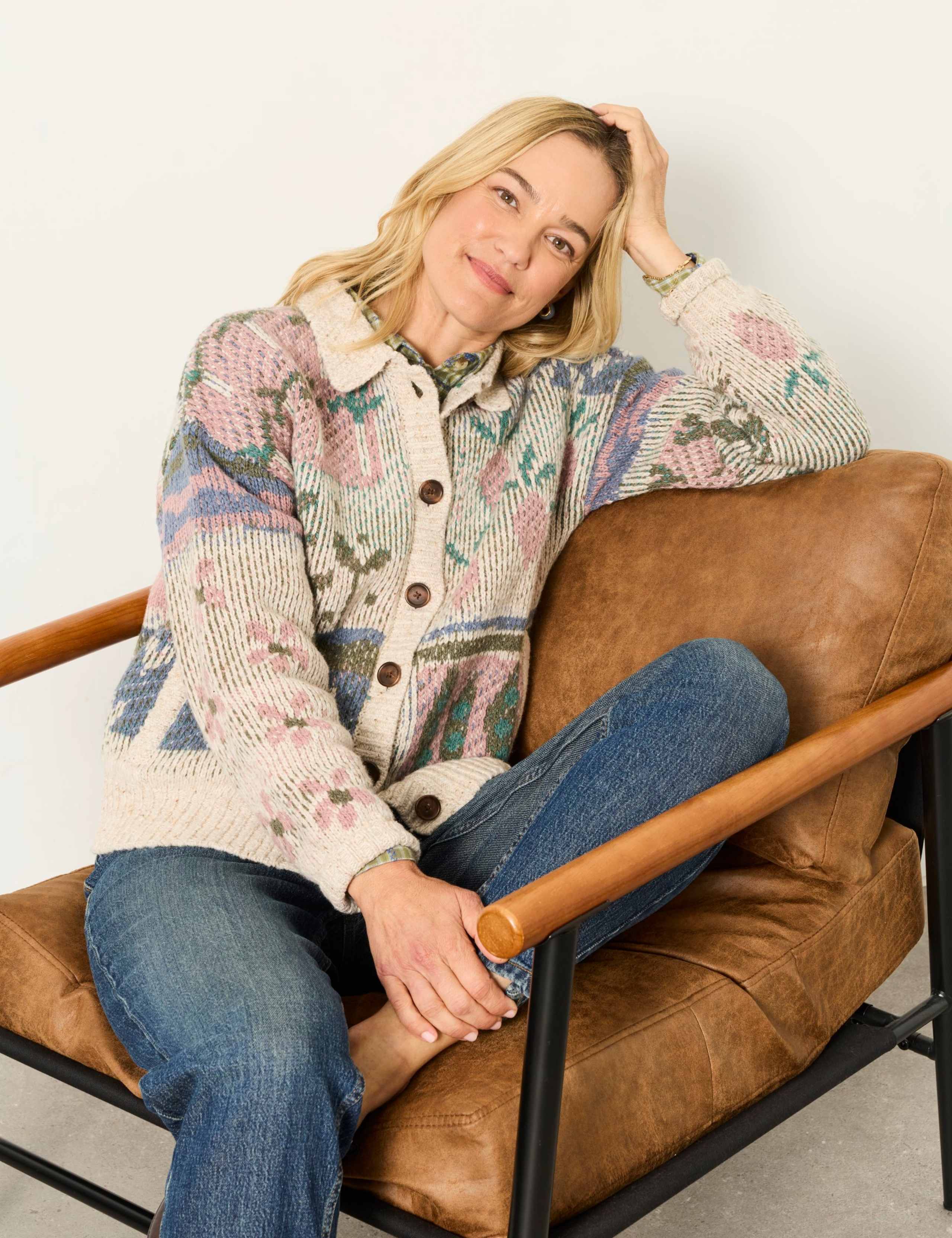 Wool Blend Collared Cardigan 5 of 6