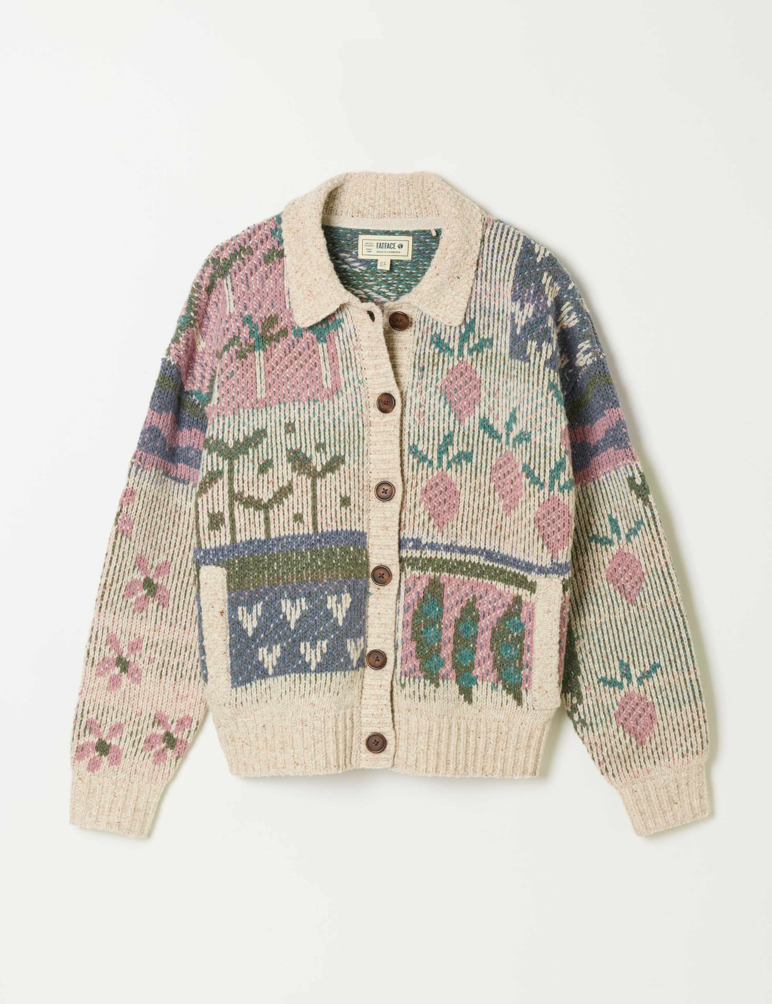 Wool Blend Collared Cardigan 2 of 6