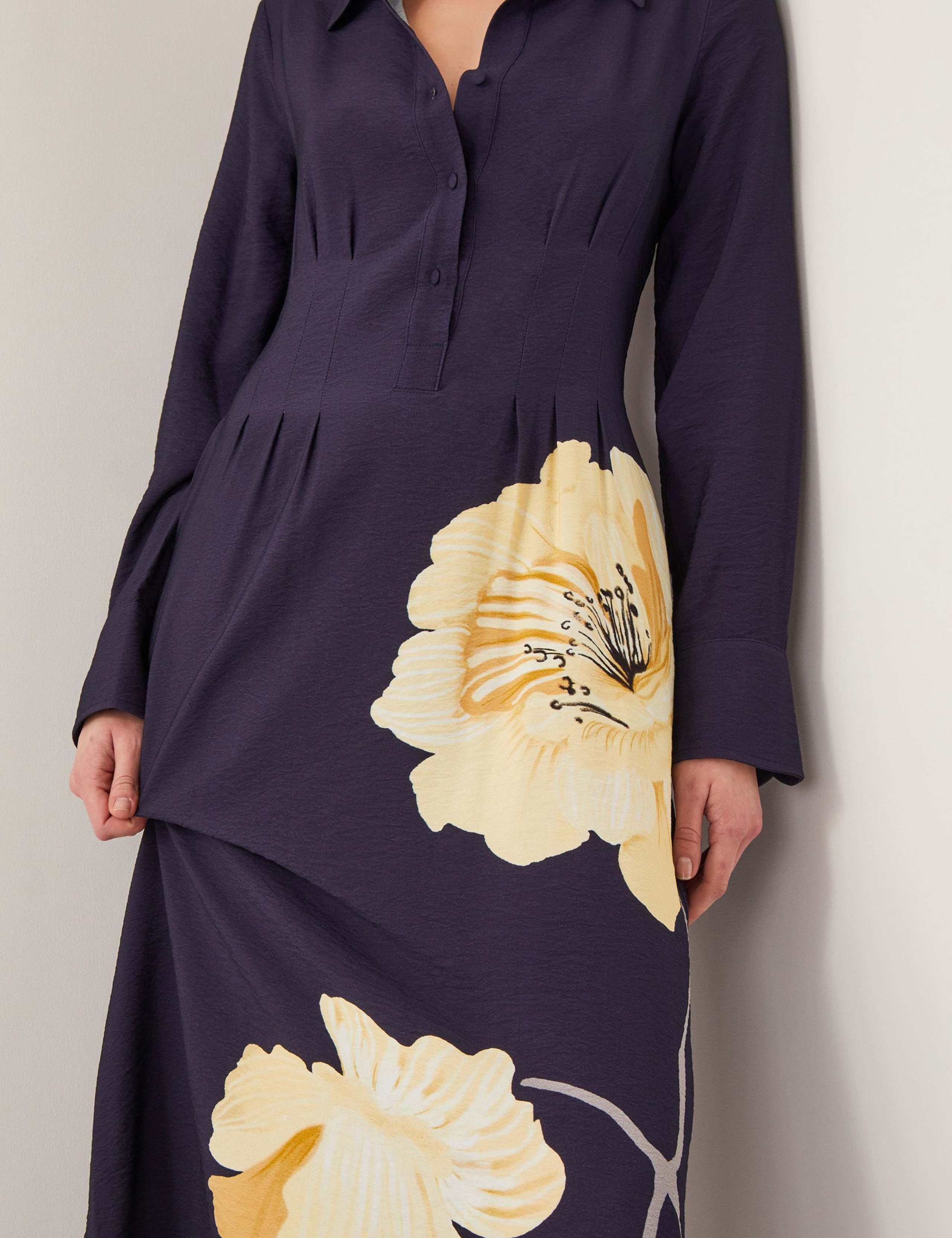 Floral Midi Shirt Dress 4 of 5