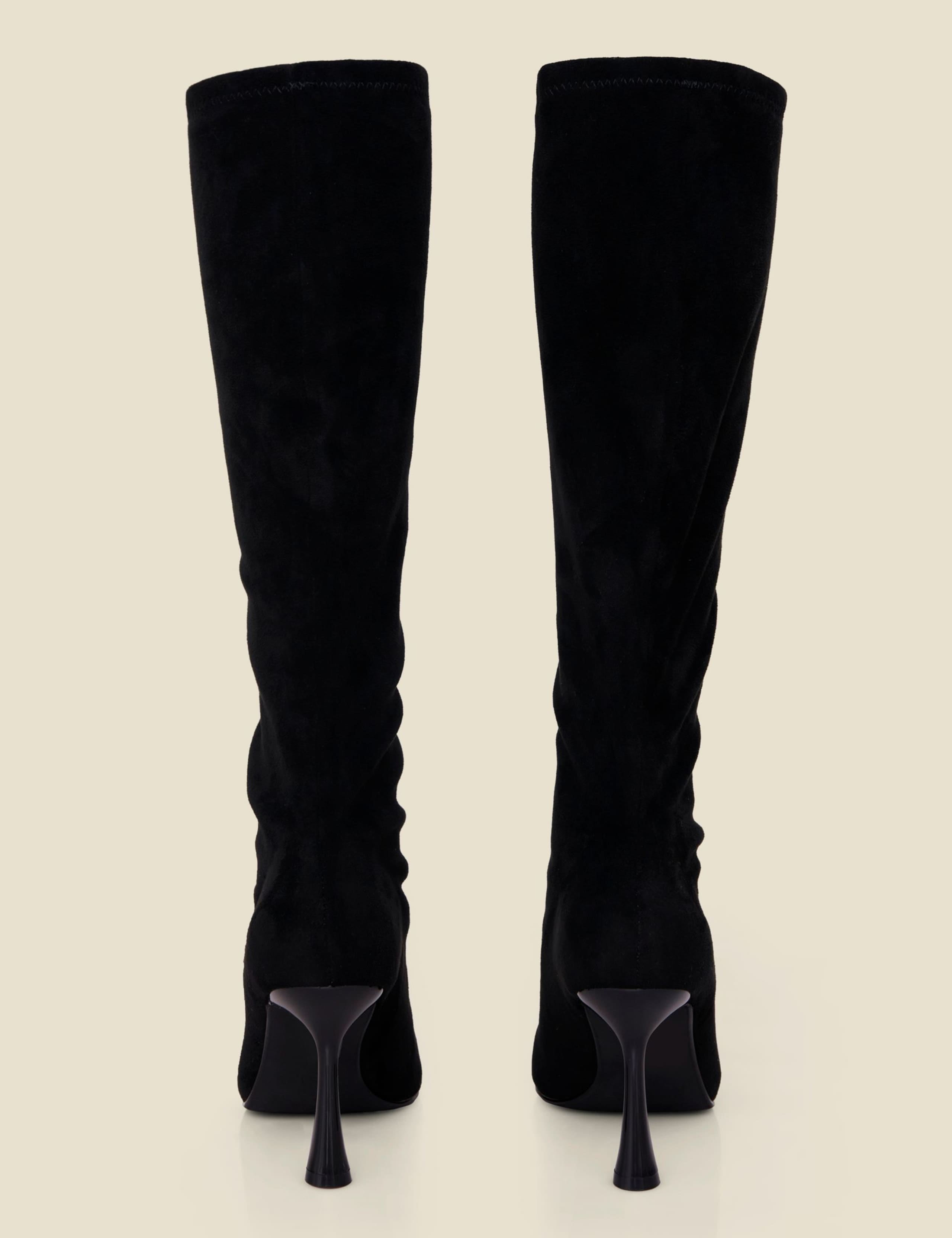Faux Suede Kitten Heel Knee High Boots 3 of 4