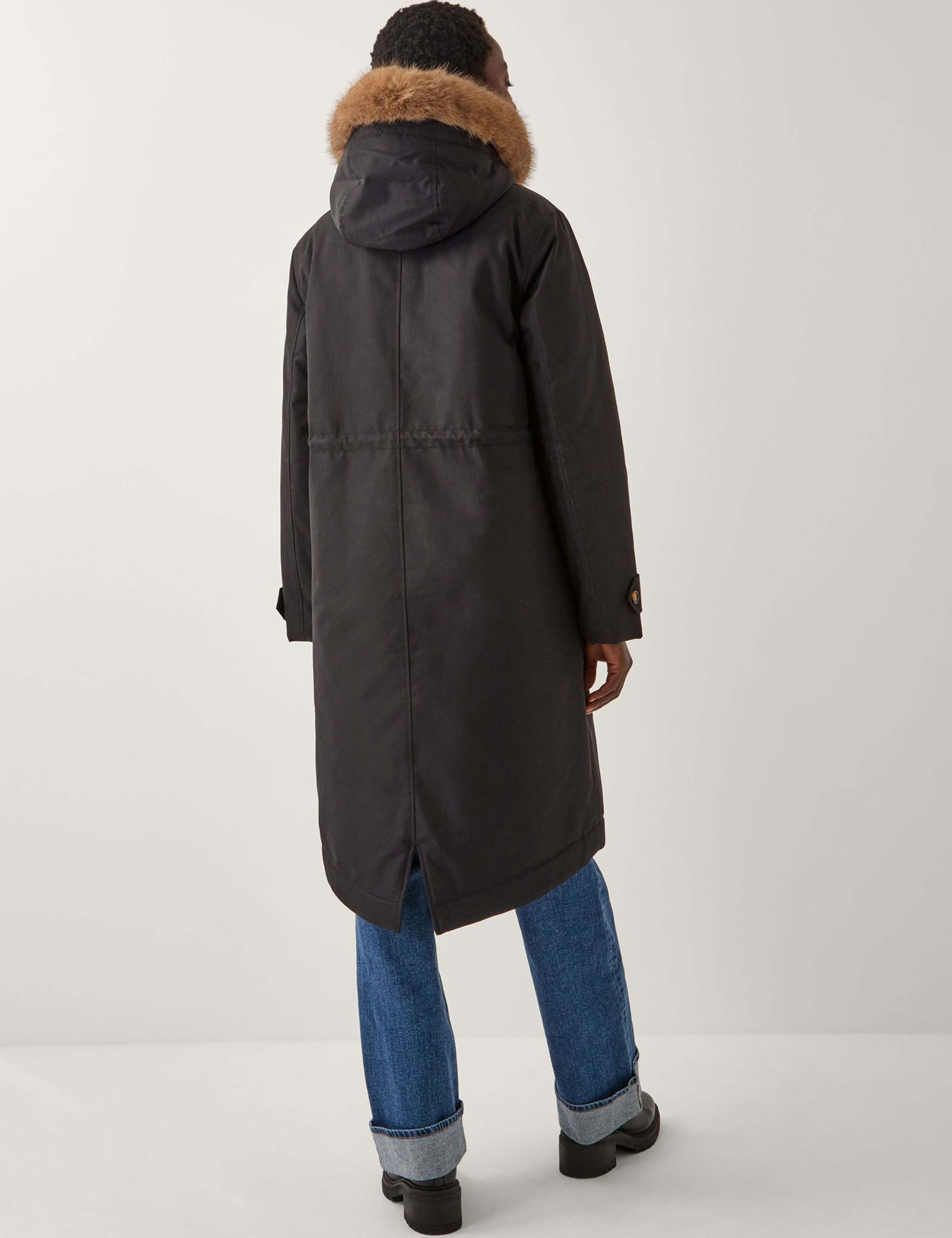 Cotton Rich Faux Fur Trim Parka Jacket 2 of 5