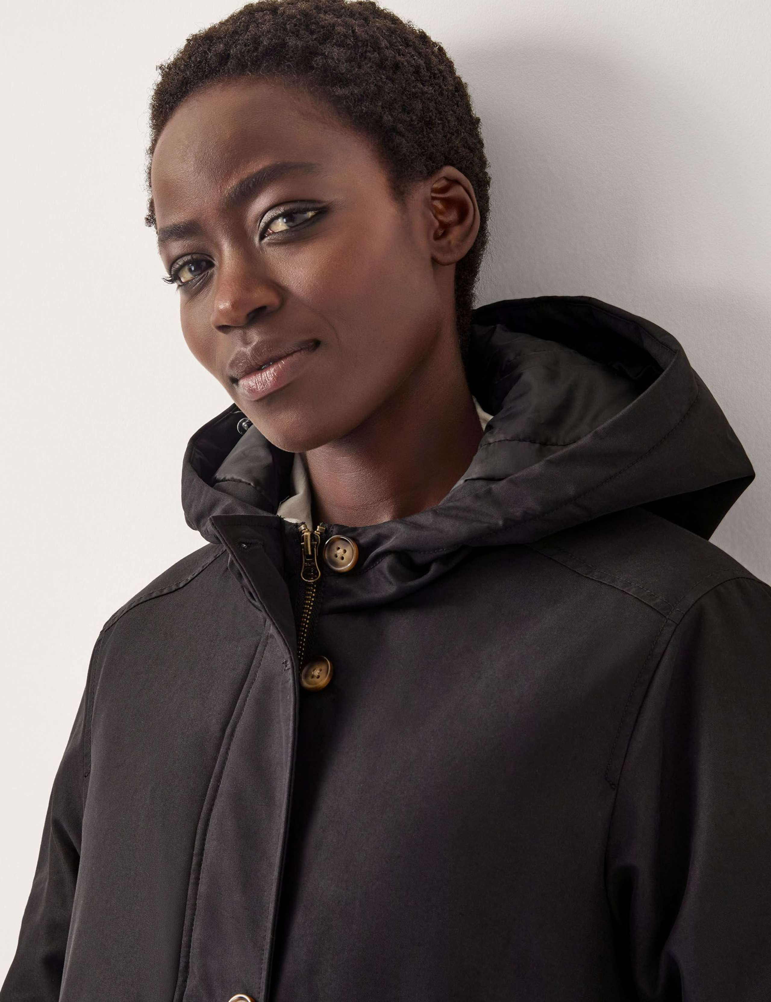 Cotton Rich Faux Fur Trim Parka Jacket 4 of 5