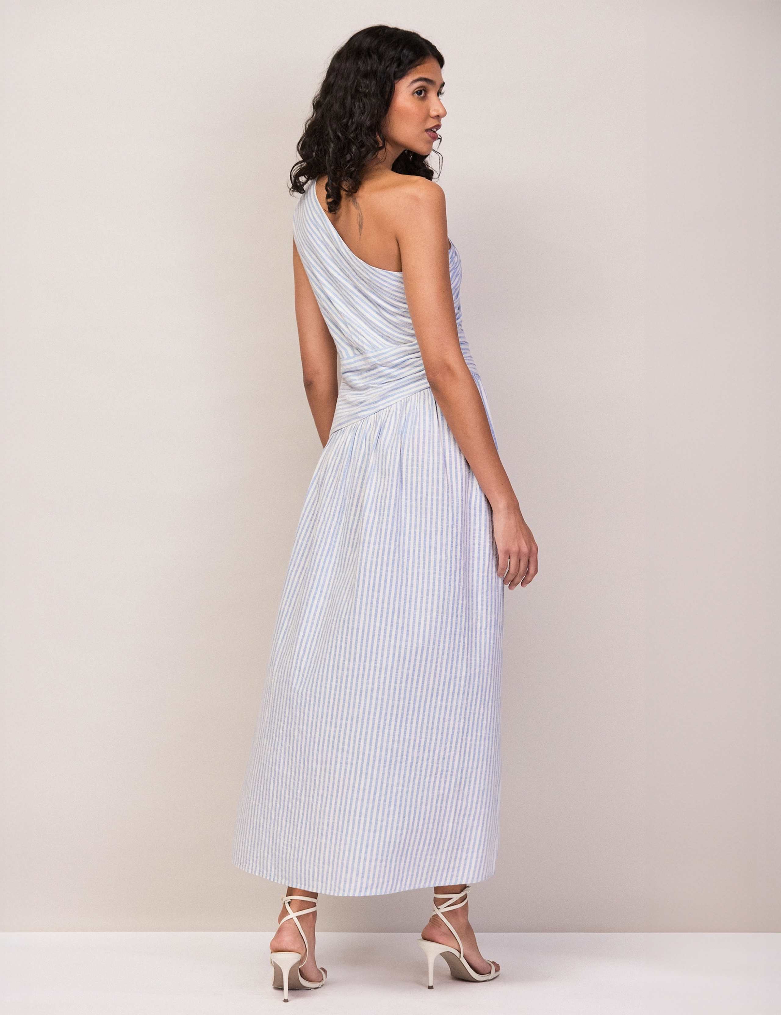 Pure Cotton Striped Midaxi Waisted Dress 3 of 5