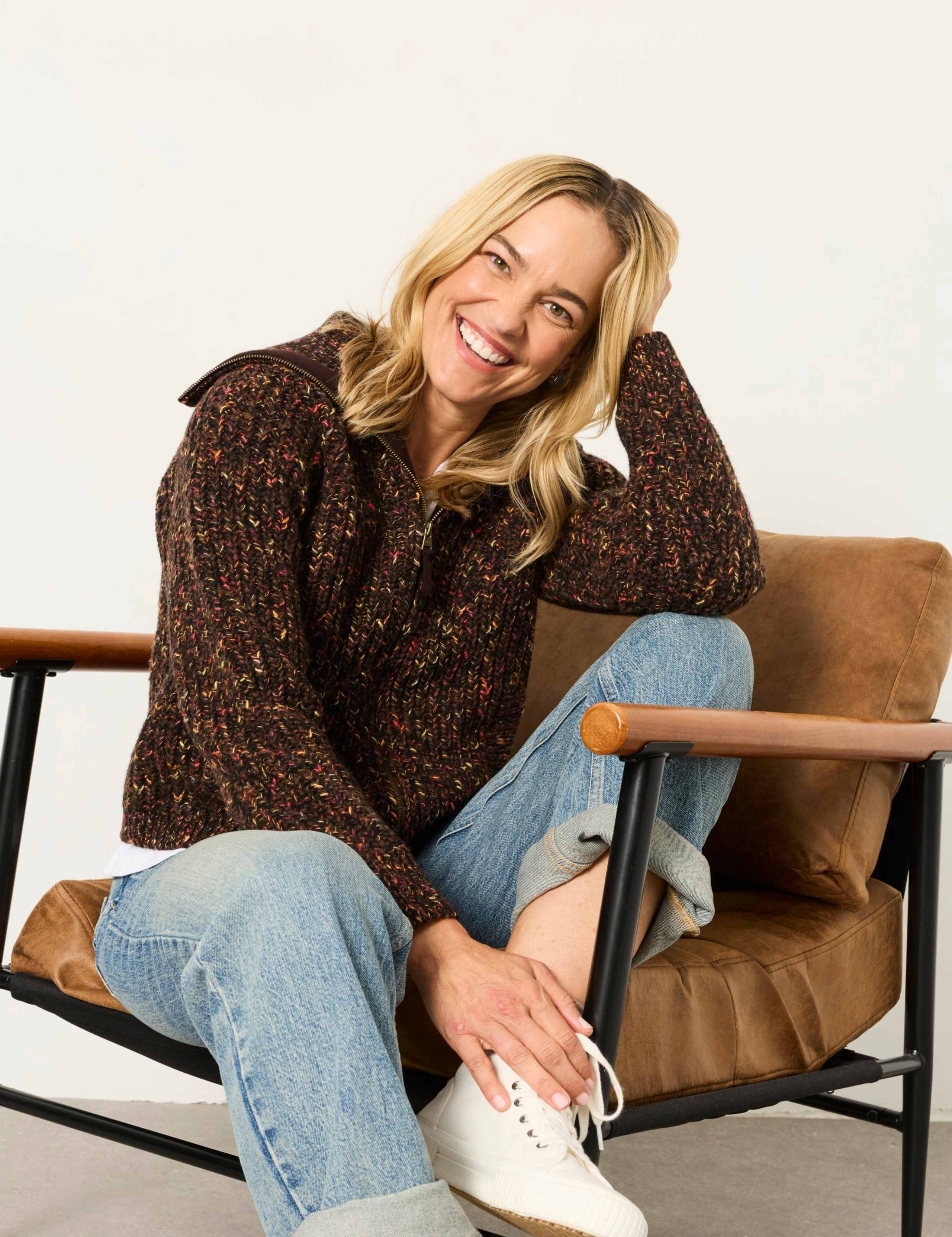 Wool Rich Funnel Neck Zip Up Cardigan 5 of 6